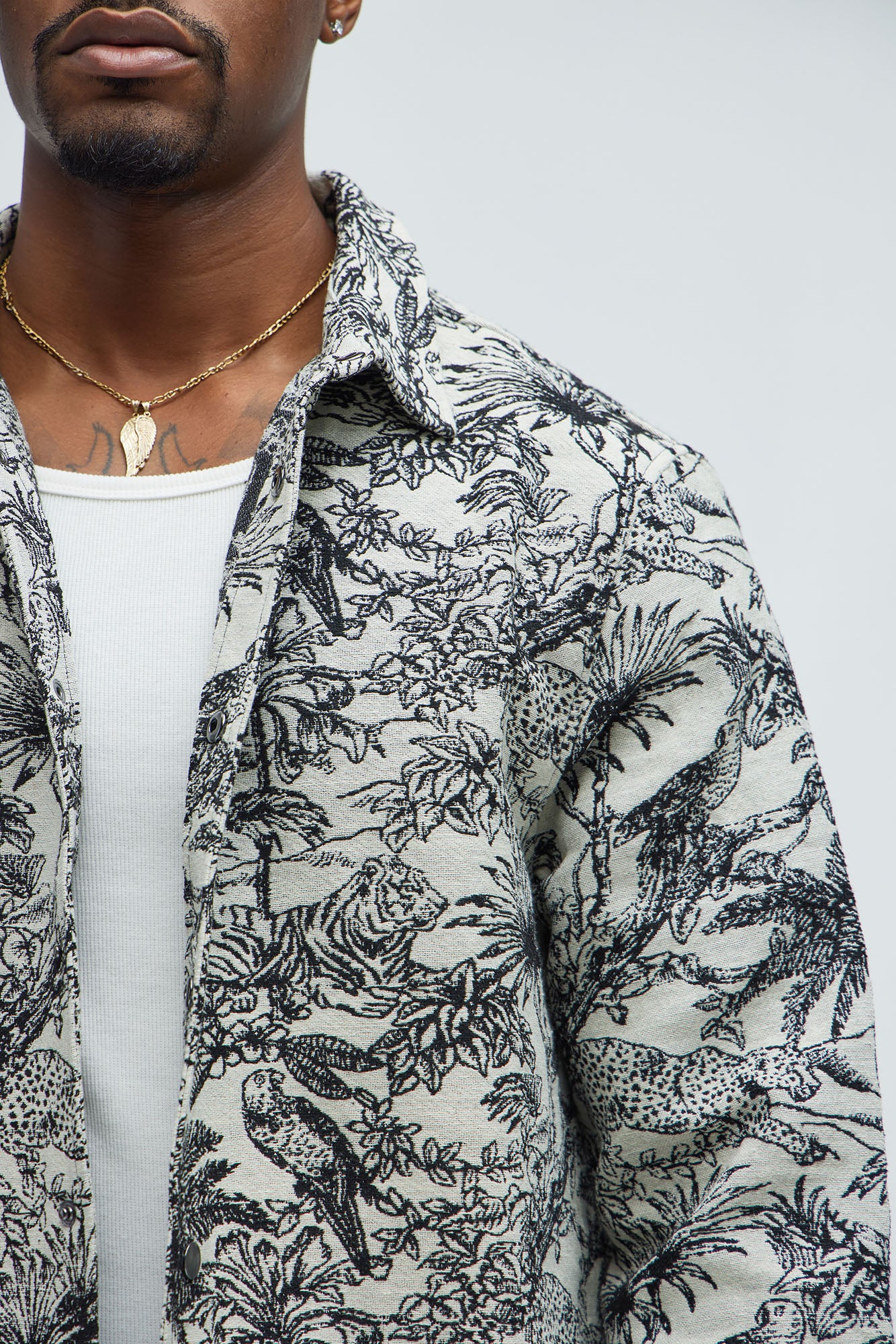 Even Better Tapestry Button Up Shirt - Black/combo - Image 4