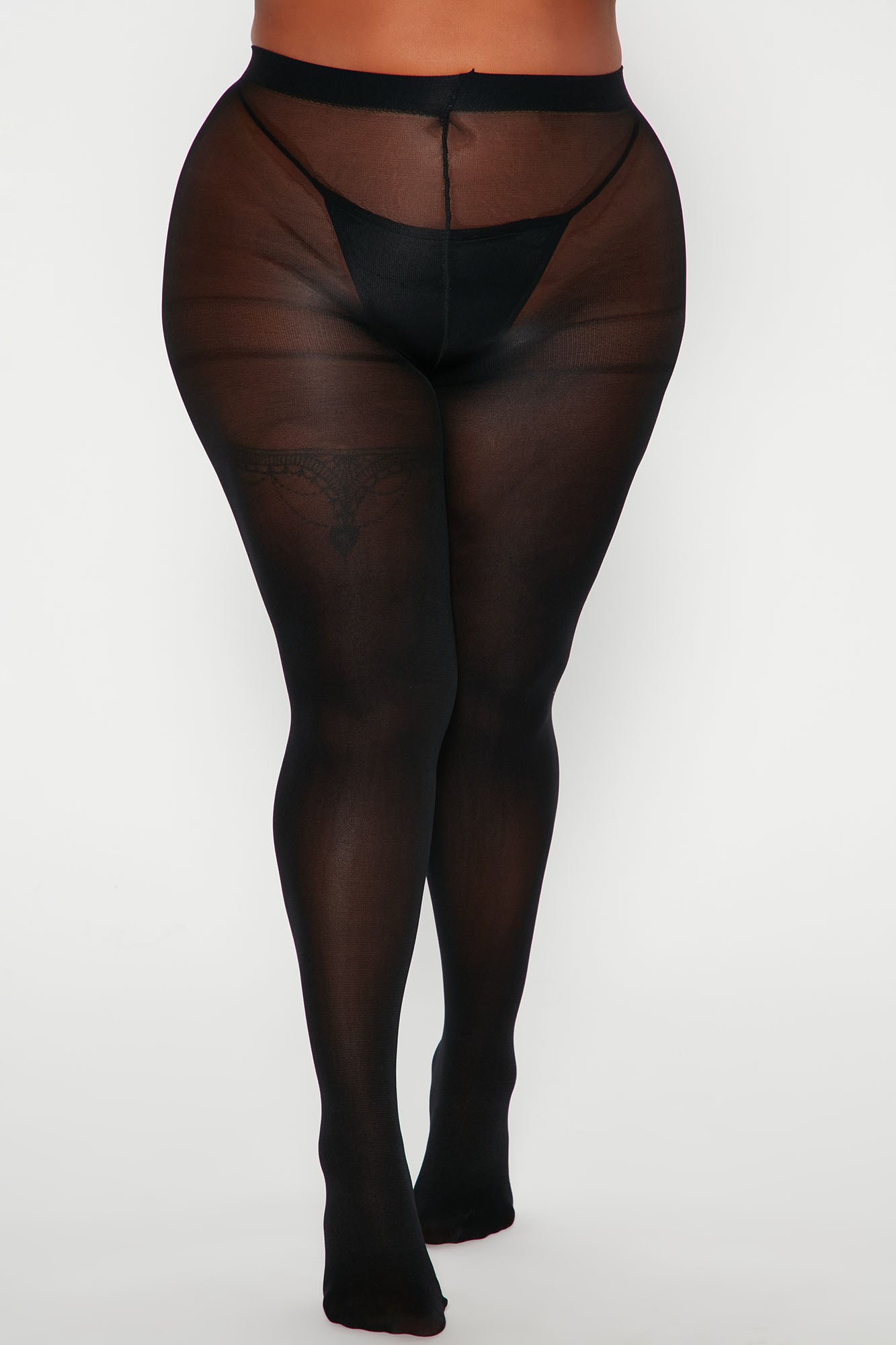 Take A Look Sheer Basic Tights - Black - Image 5