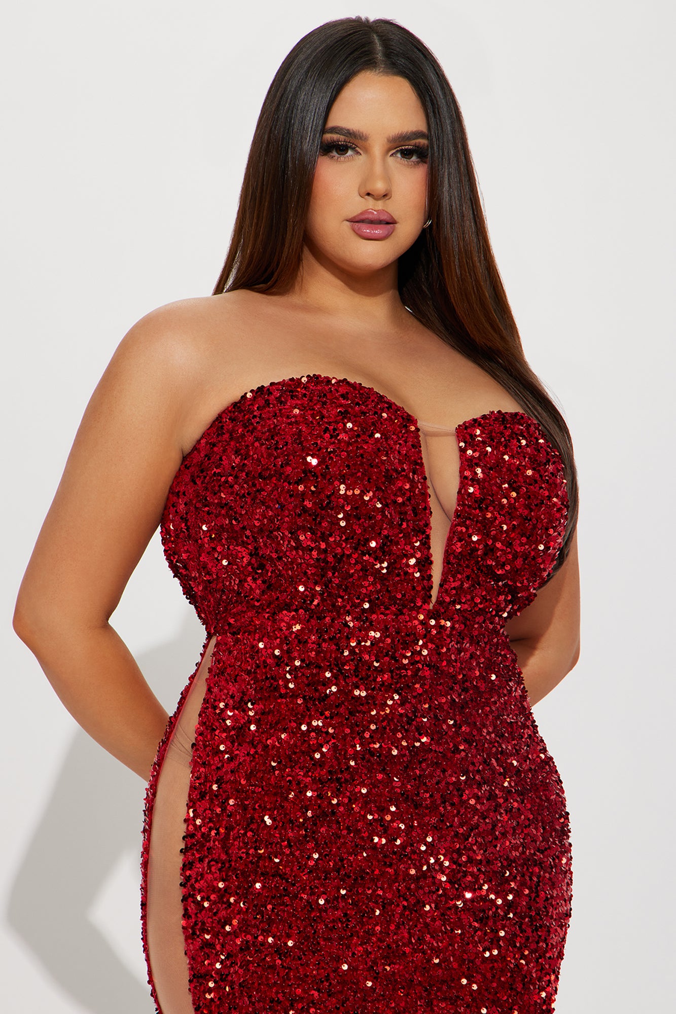 Renae Sequin Gown - Red - Image 5