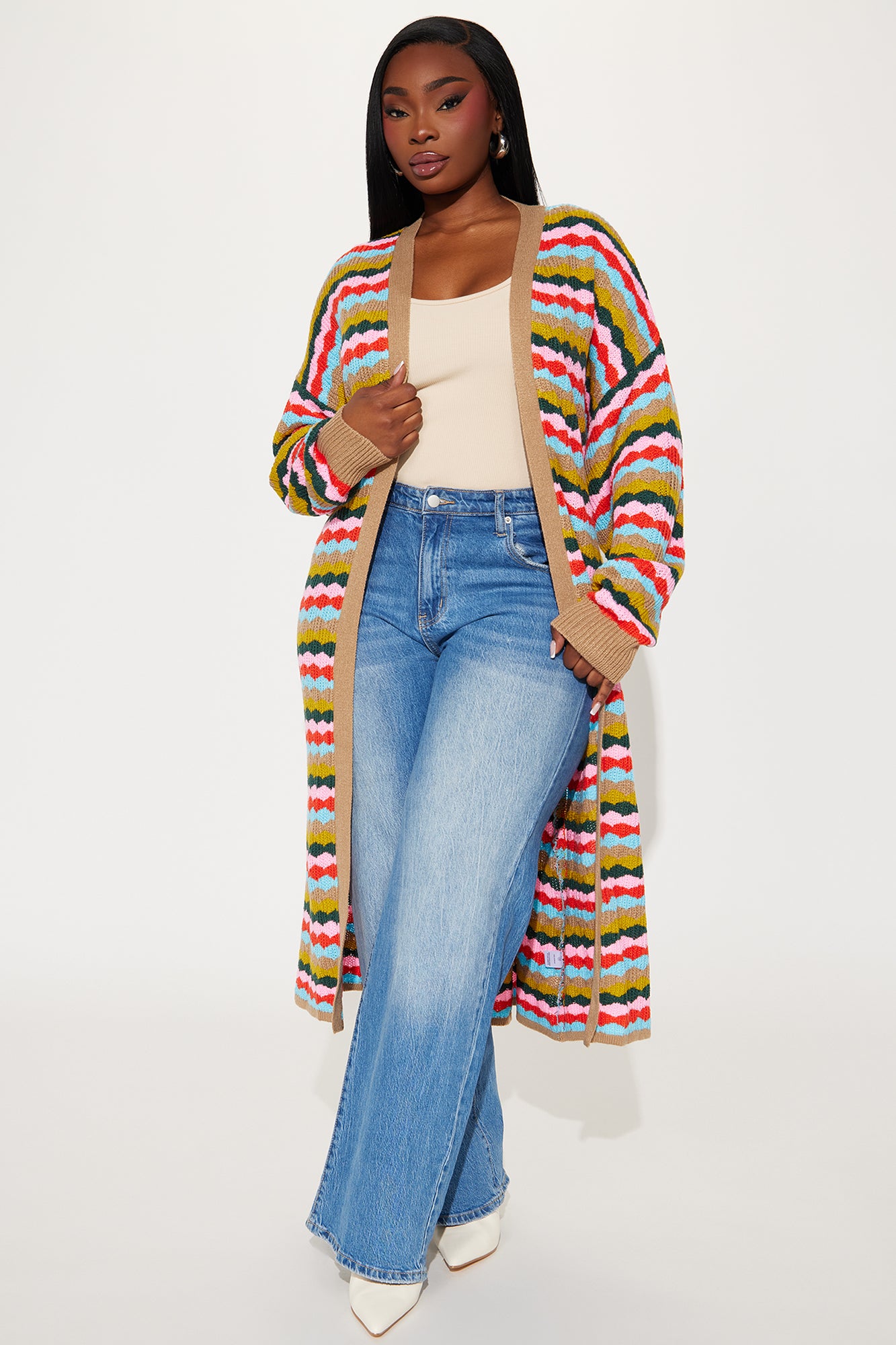 Go To Striped Cardigan - Multi Color - Image 4
