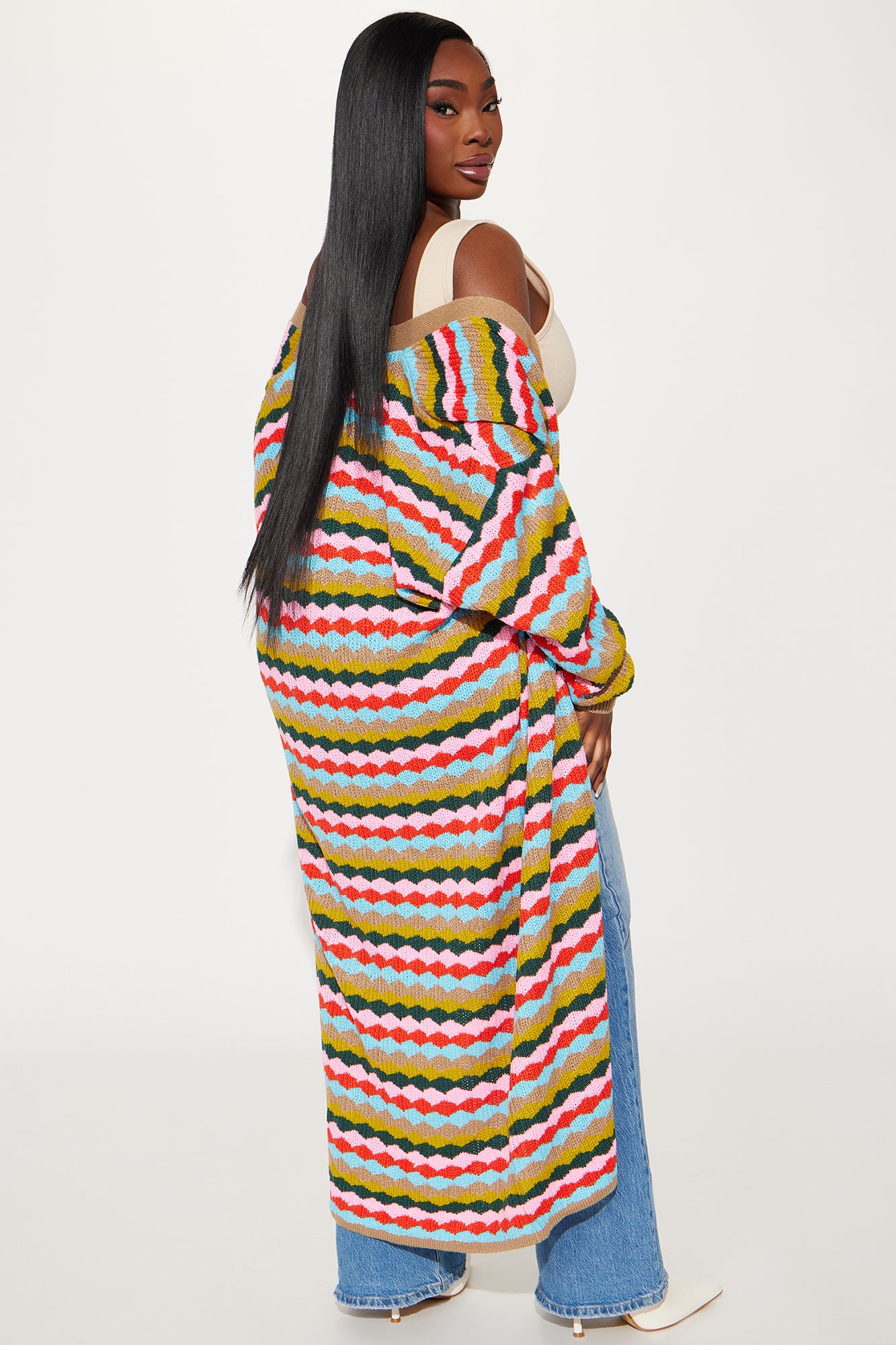 Go To Striped Cardigan - Multi Color - Image 6