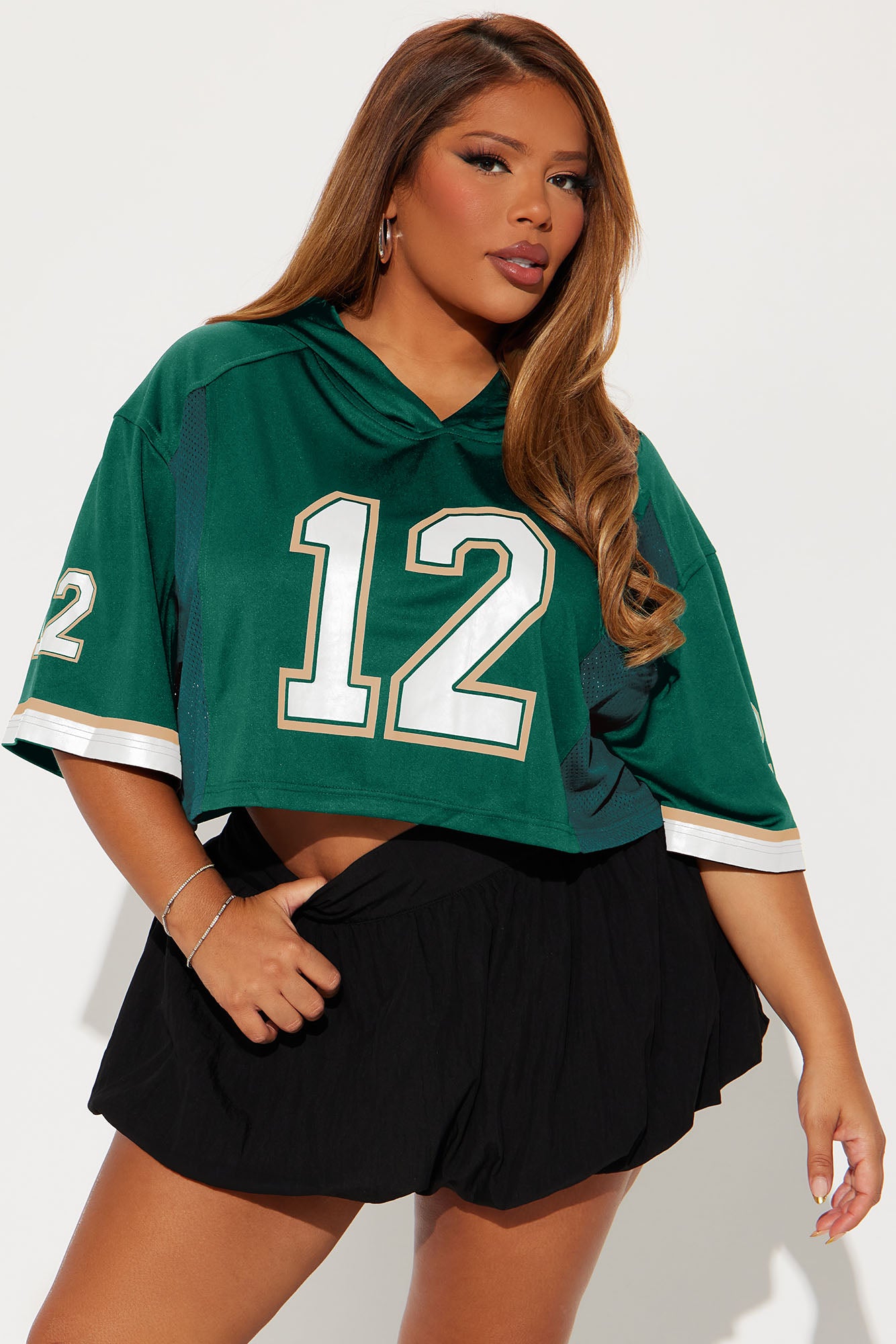 Your Biggest Fan Hooded Jersey - Green/combo - Image 4