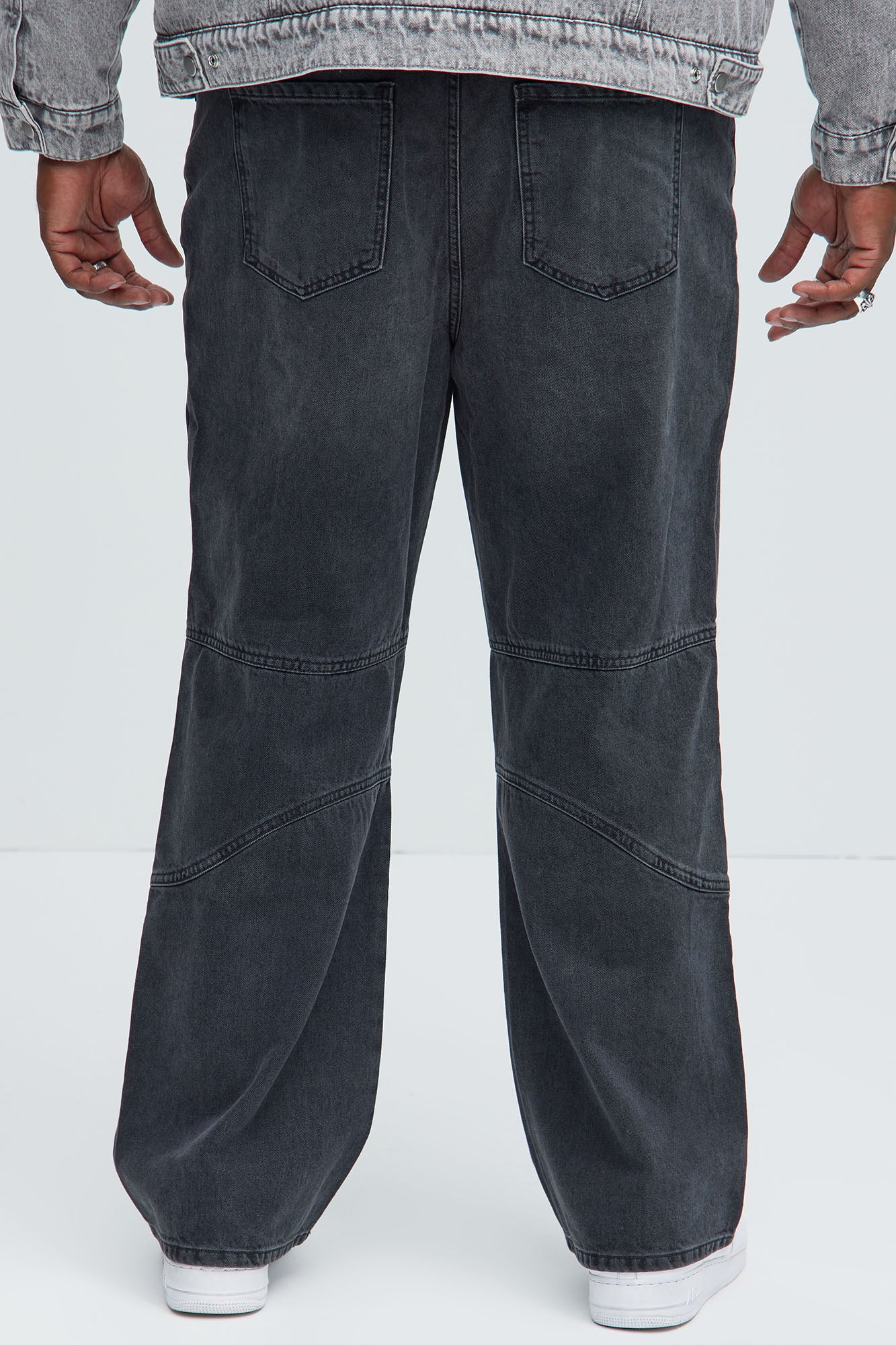 Taj Paneled Straight Jeans - Black Wash - Image 7