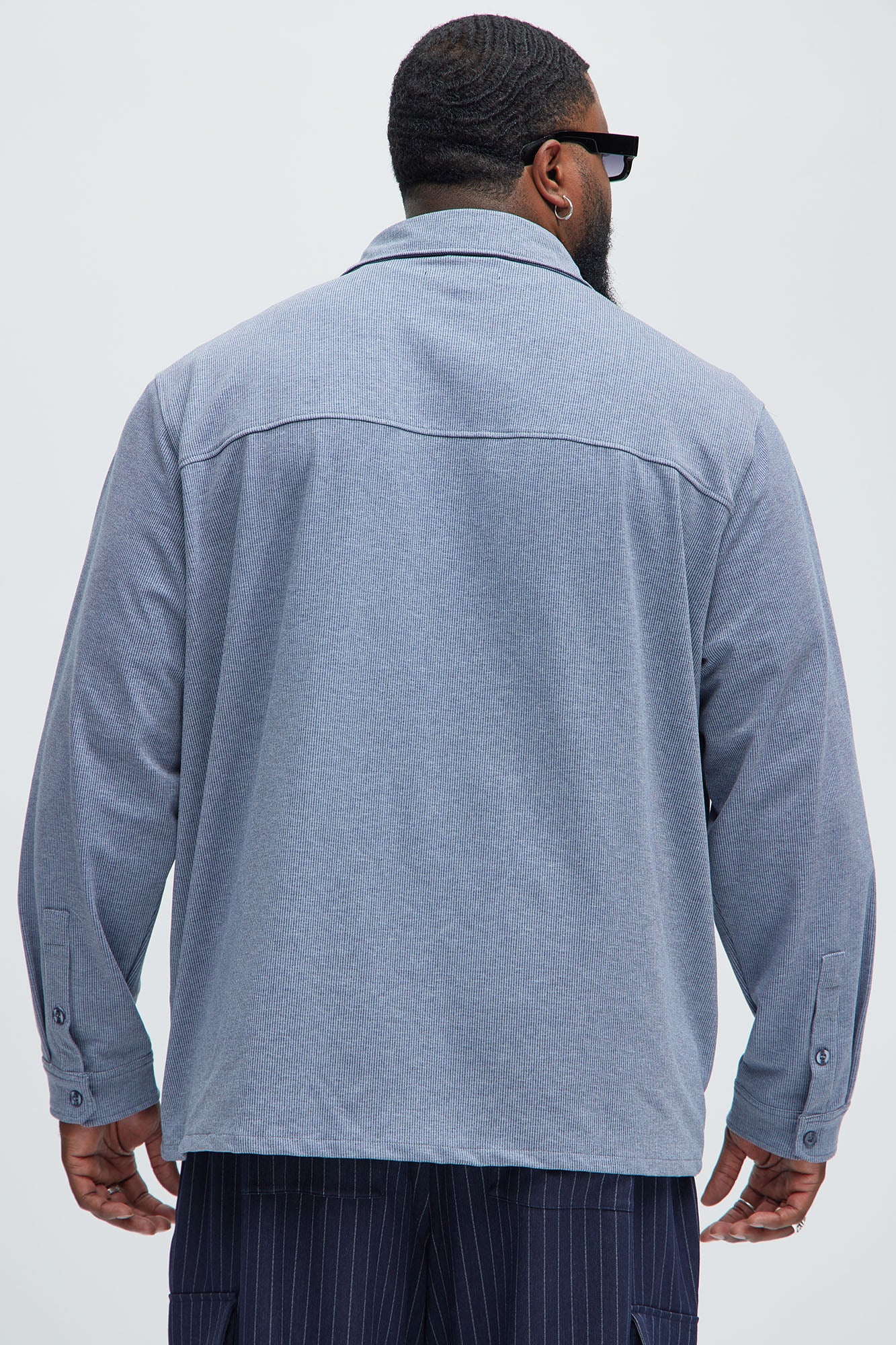 What U Need Stripe Button Up Shirt - Navy/combo - Image 7