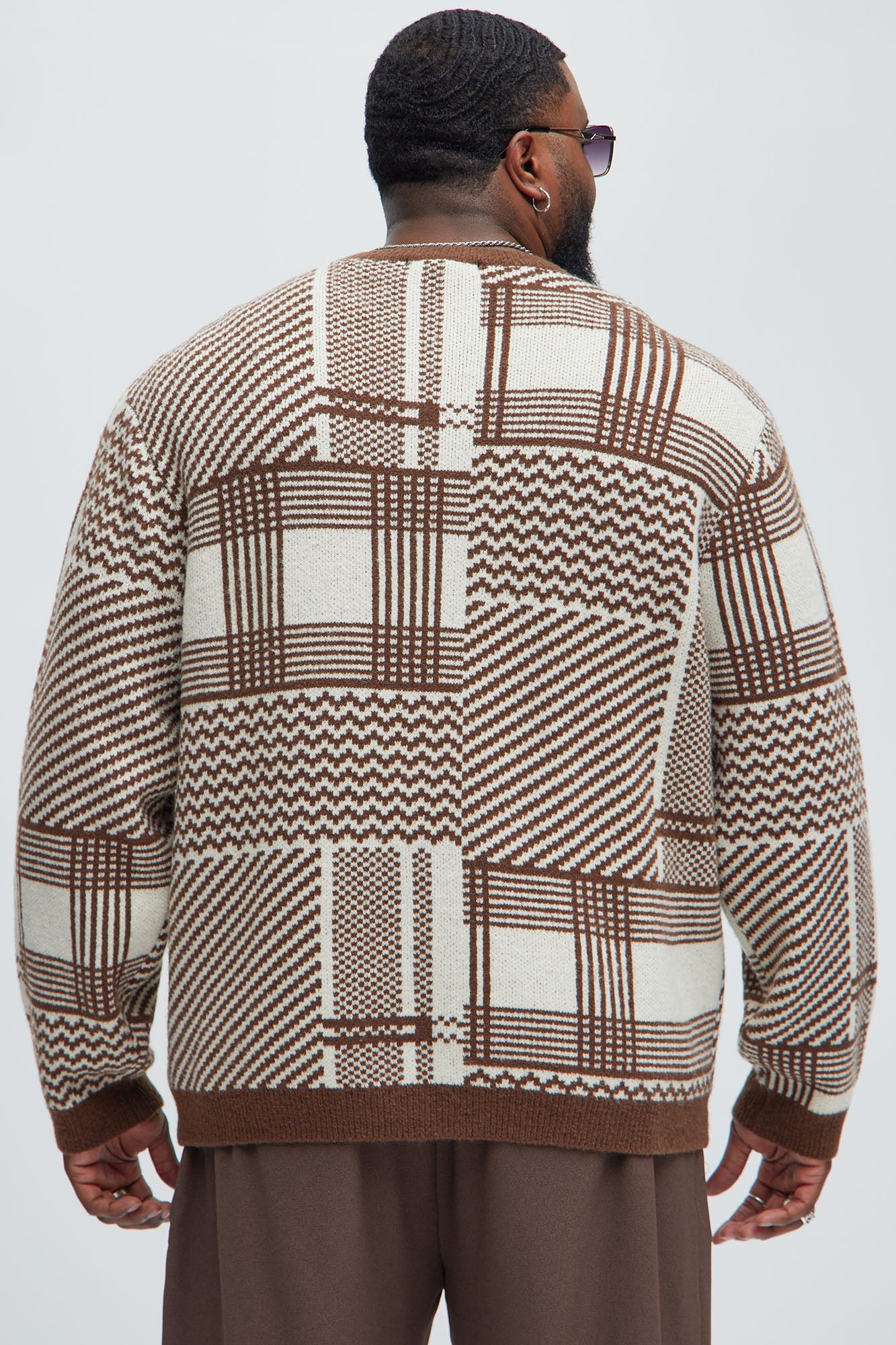 Mixed Lines Cozy Crewneck Sweater - Cream/combo - Image 6