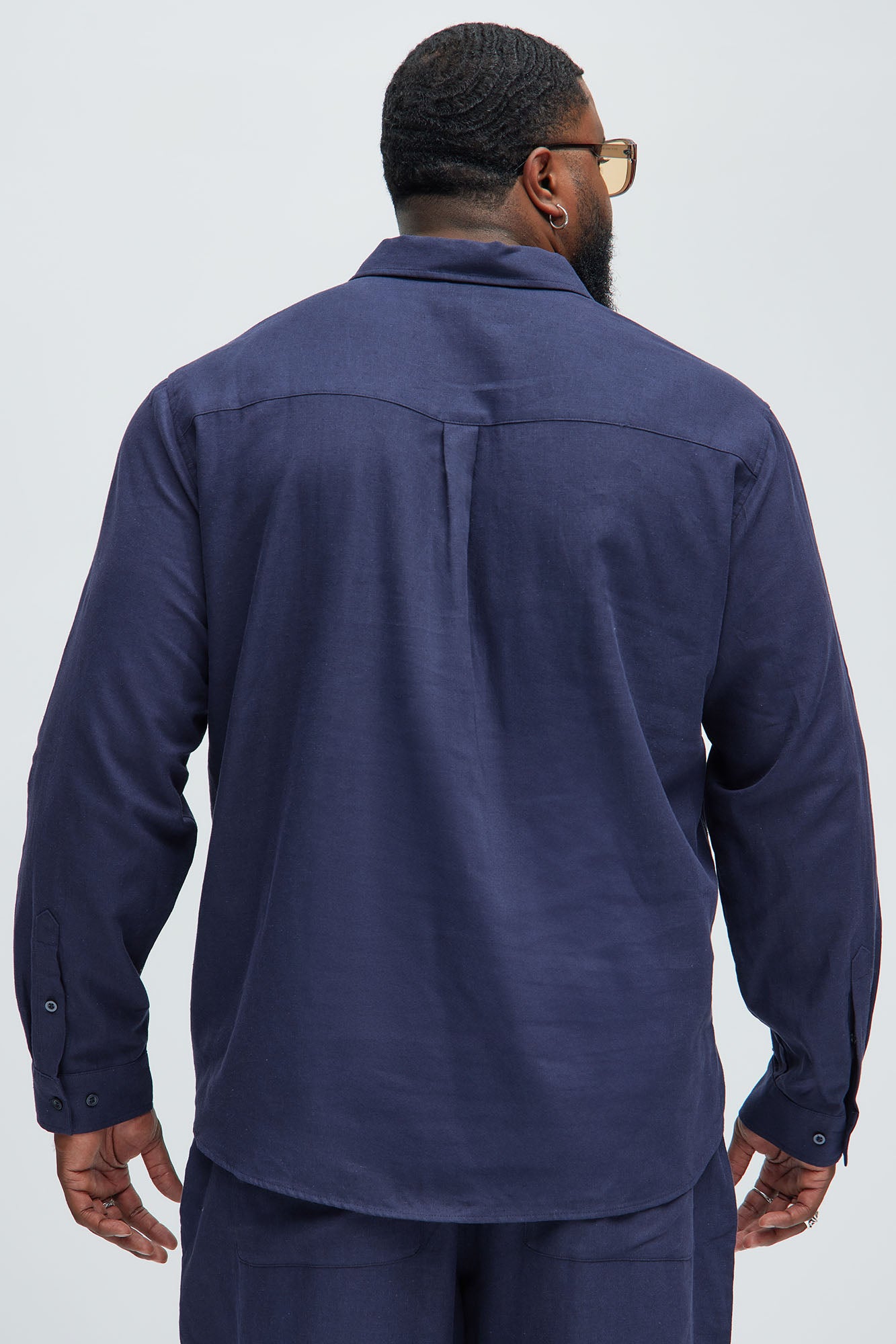 Bahamas Linen Long Sleeve Shirt - Navy - Image 7