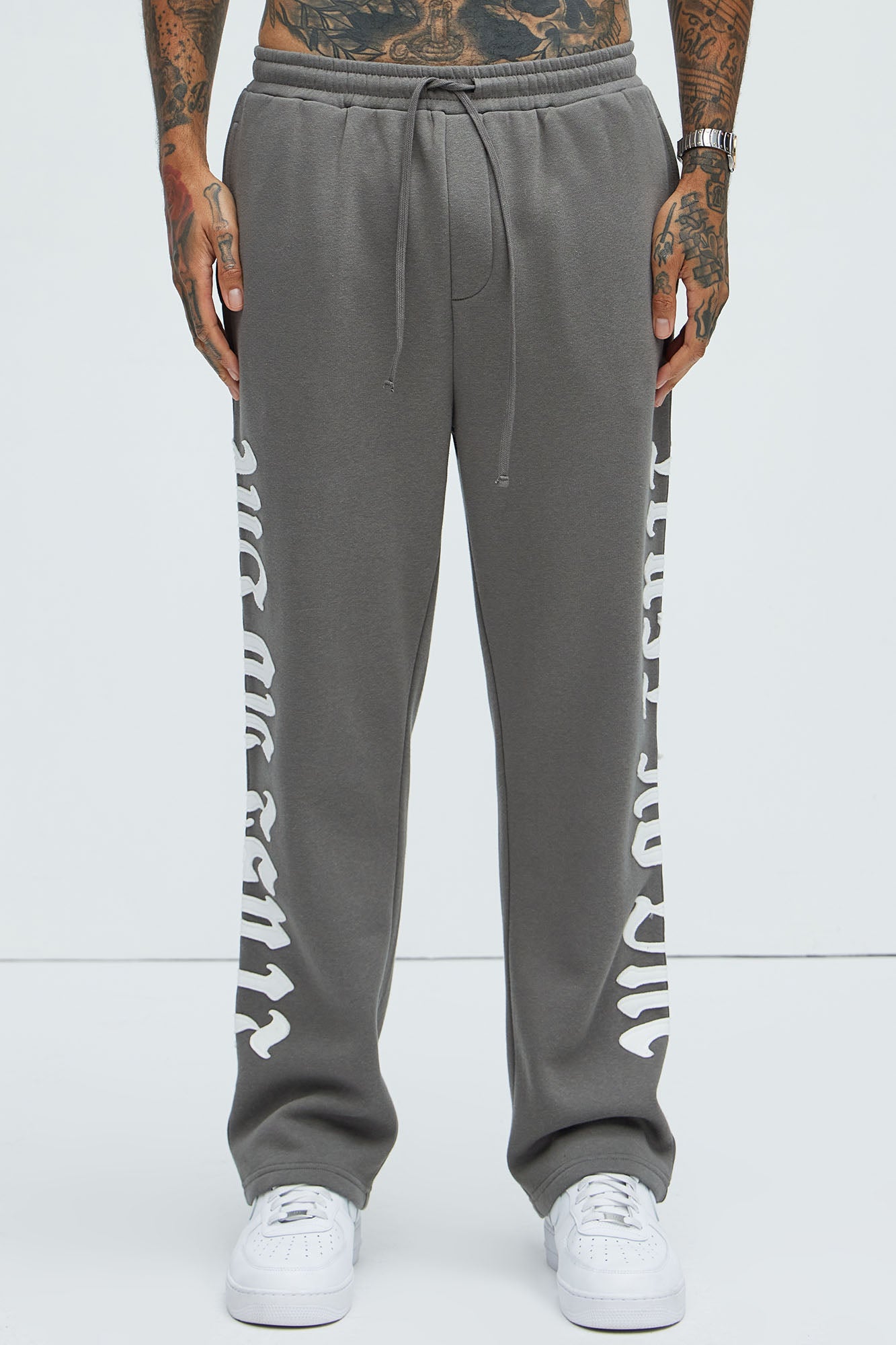 Tyson Trust Issues Straight Sweatpants - Grey - Image 4
