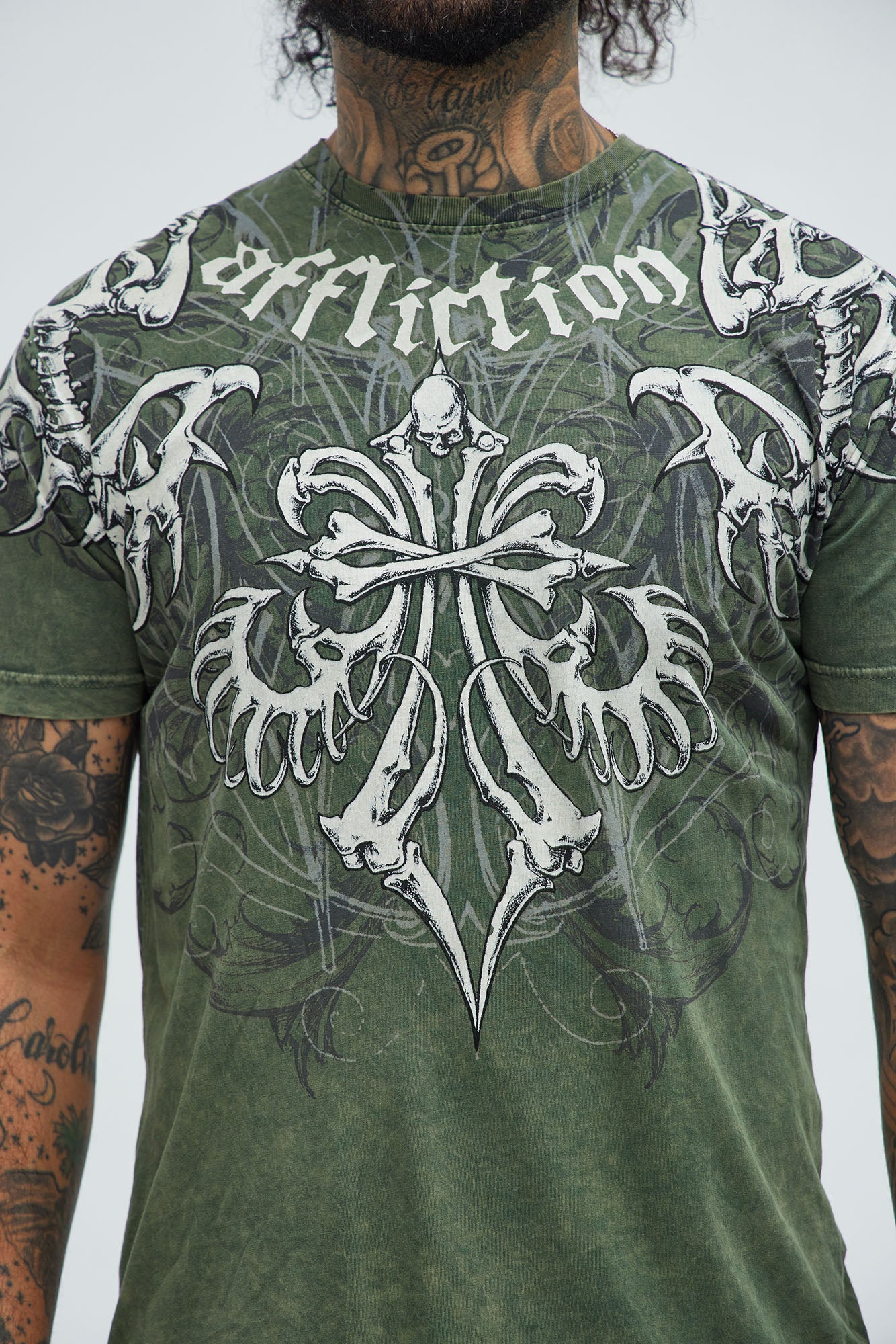 Affliction Skeleton Short Sleeve Tee - Hunter - Image 3