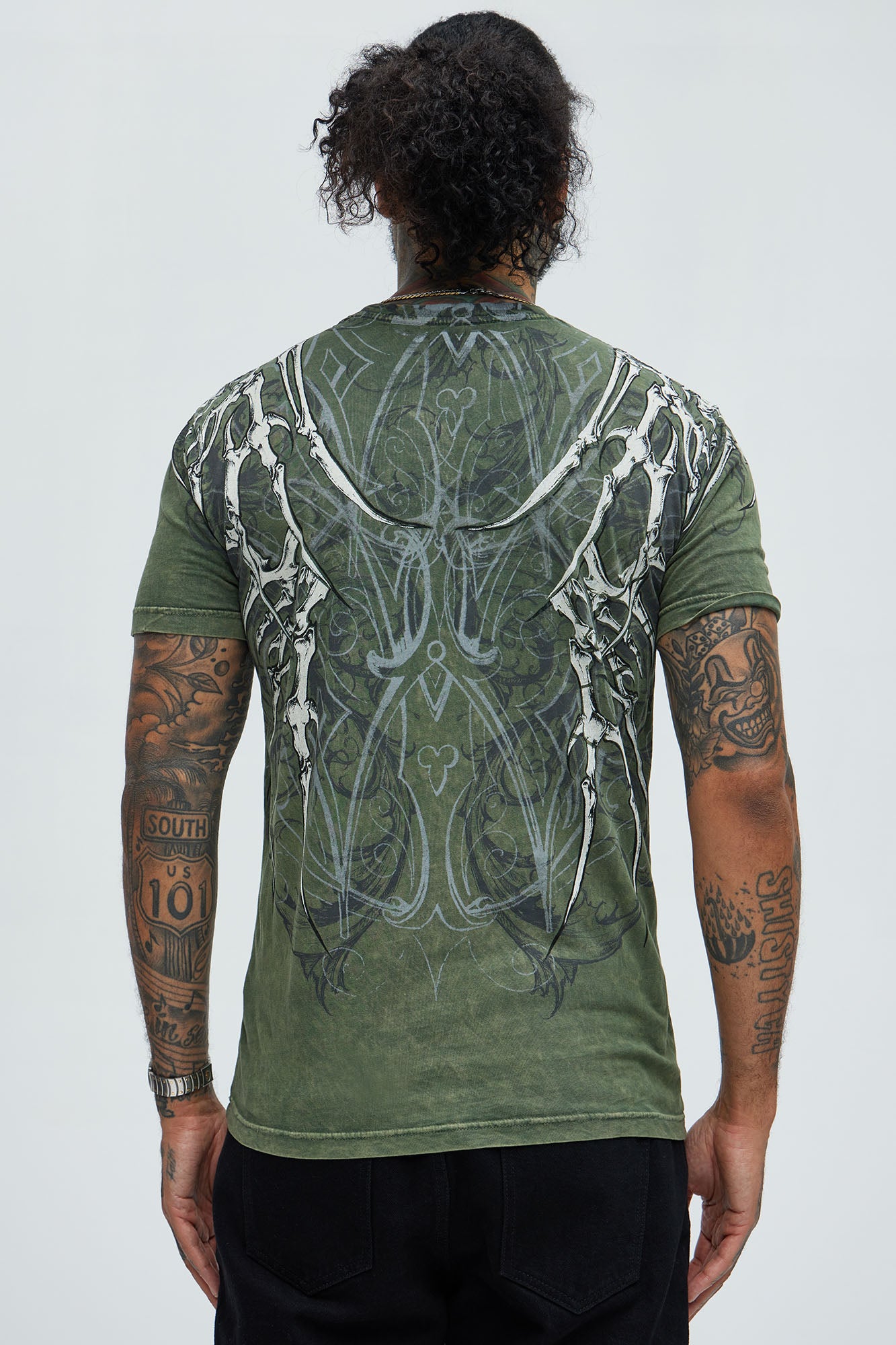 Affliction Skeleton Short Sleeve Tee - Hunter - Image 4