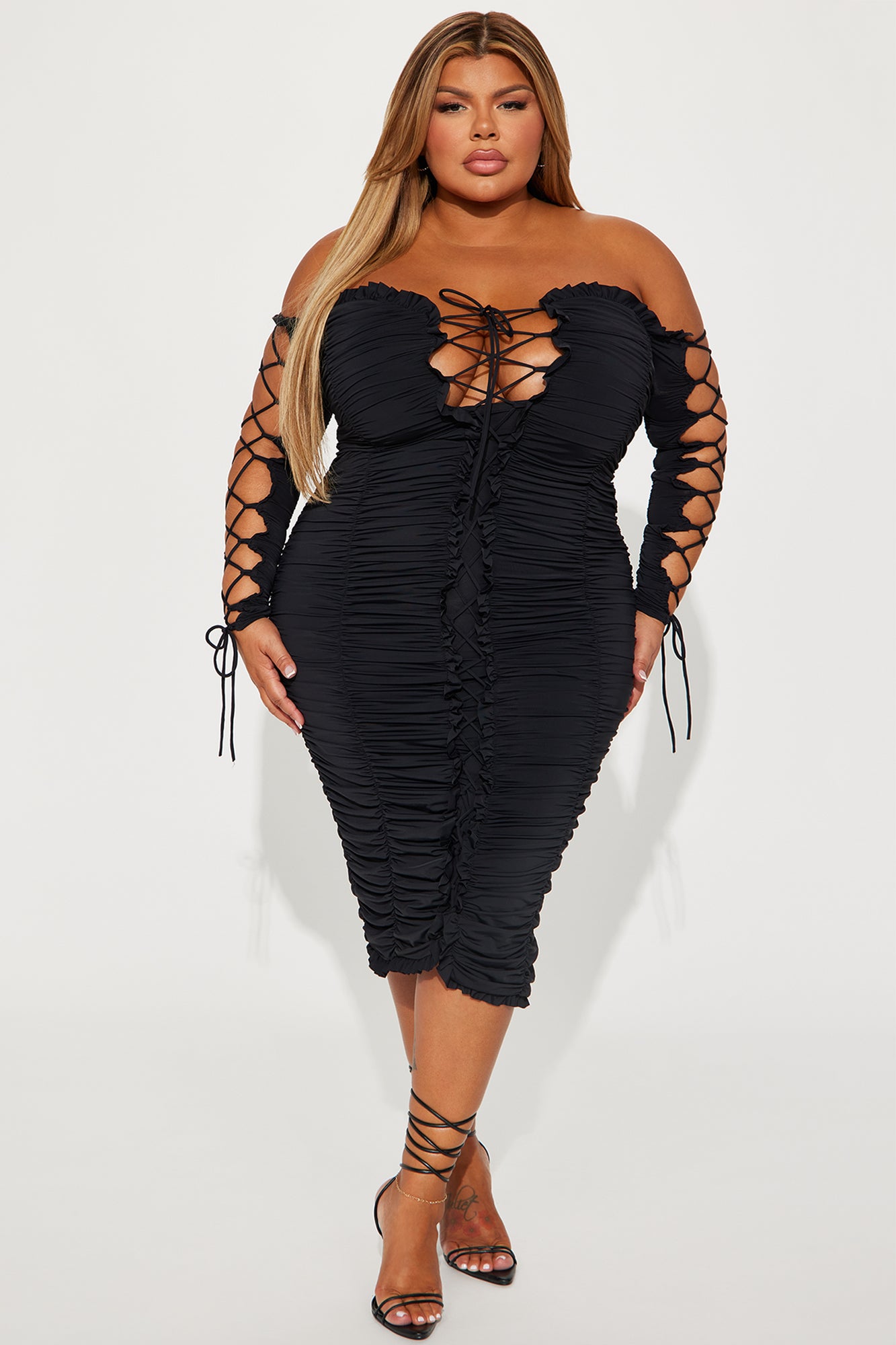 Time to Slay Midi Dress - Black - Image 4
