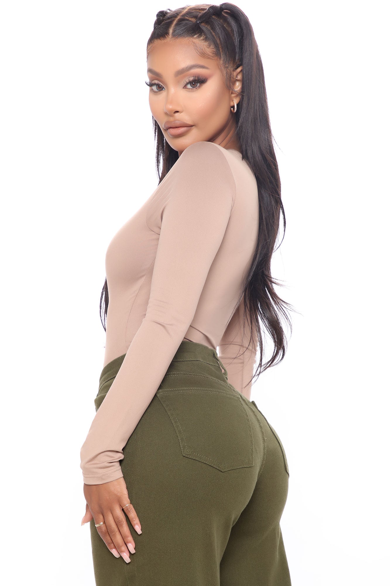 Don't Be Basic Bodysuit - Taupe - Image 4