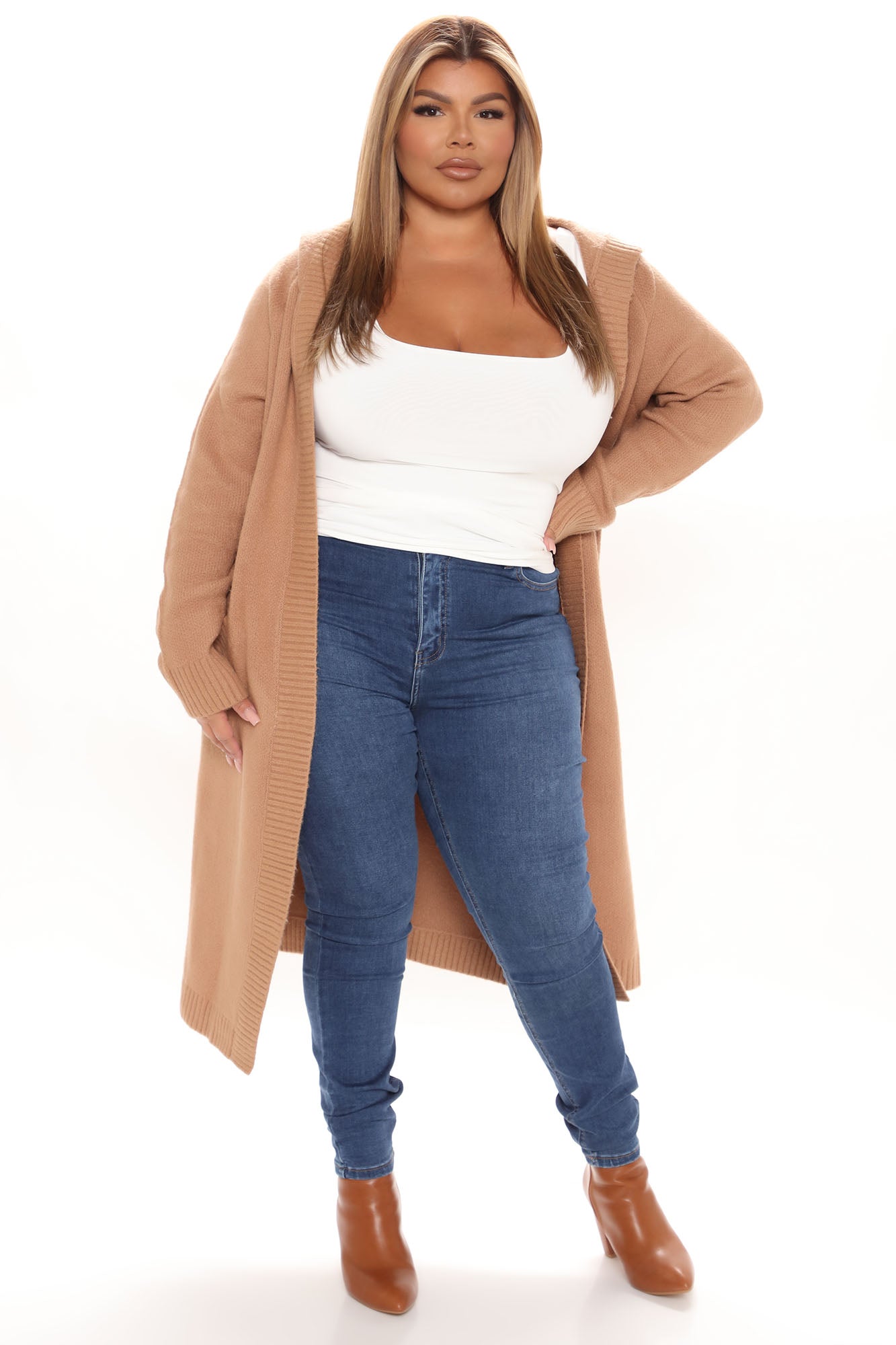 Dangerously Beautiful Solid Cardigan - Taupe - Image 4