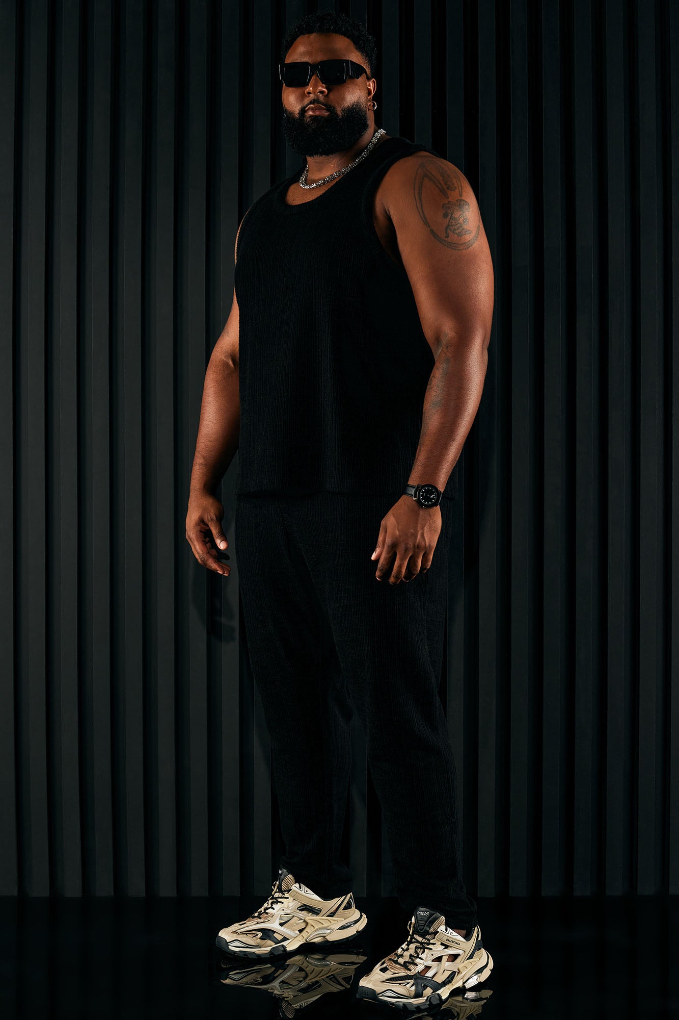 Dean Textured Slim Pants - Black - Image 10