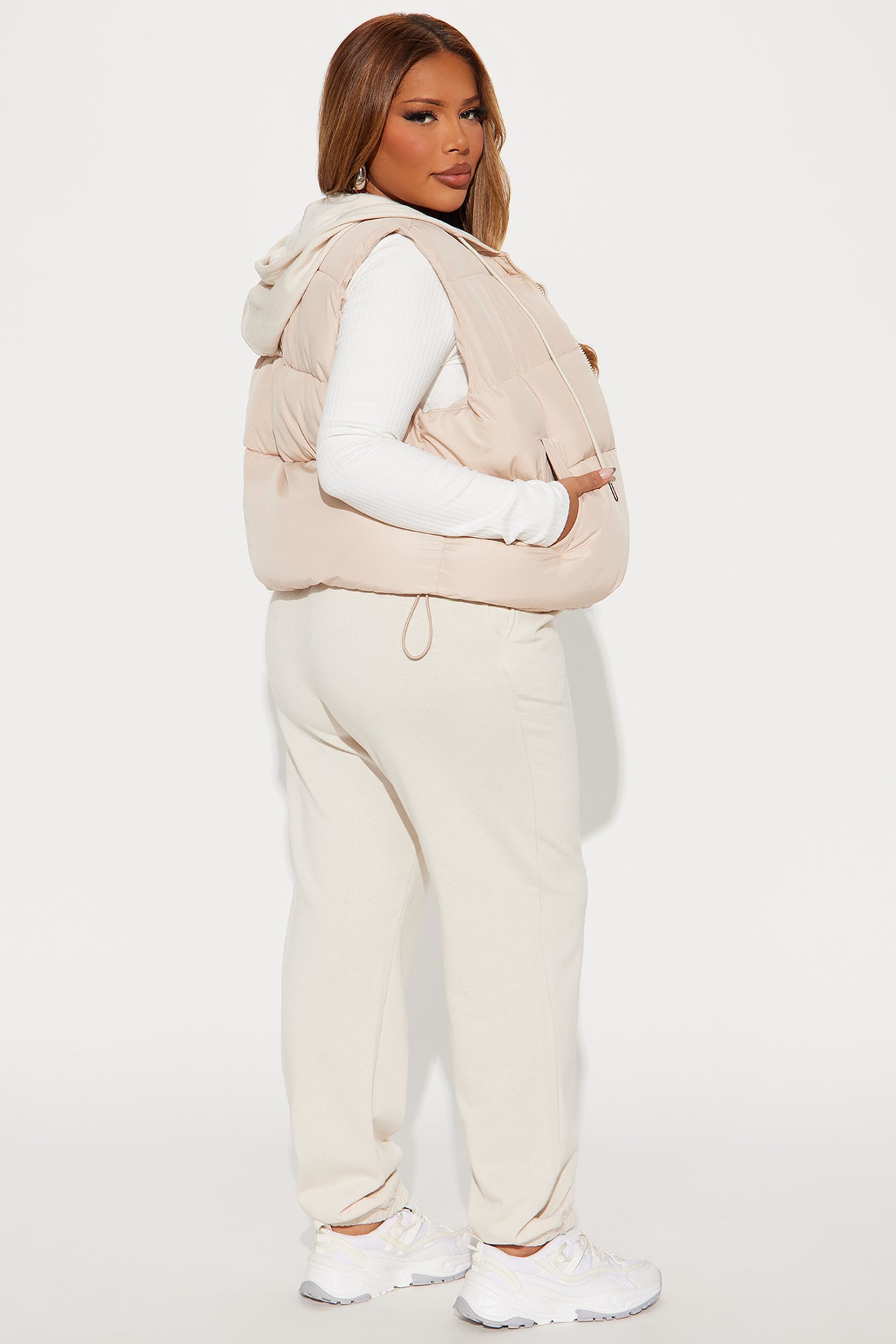 Out And About Puffer Vest Set - Taupe/combo - Image 7