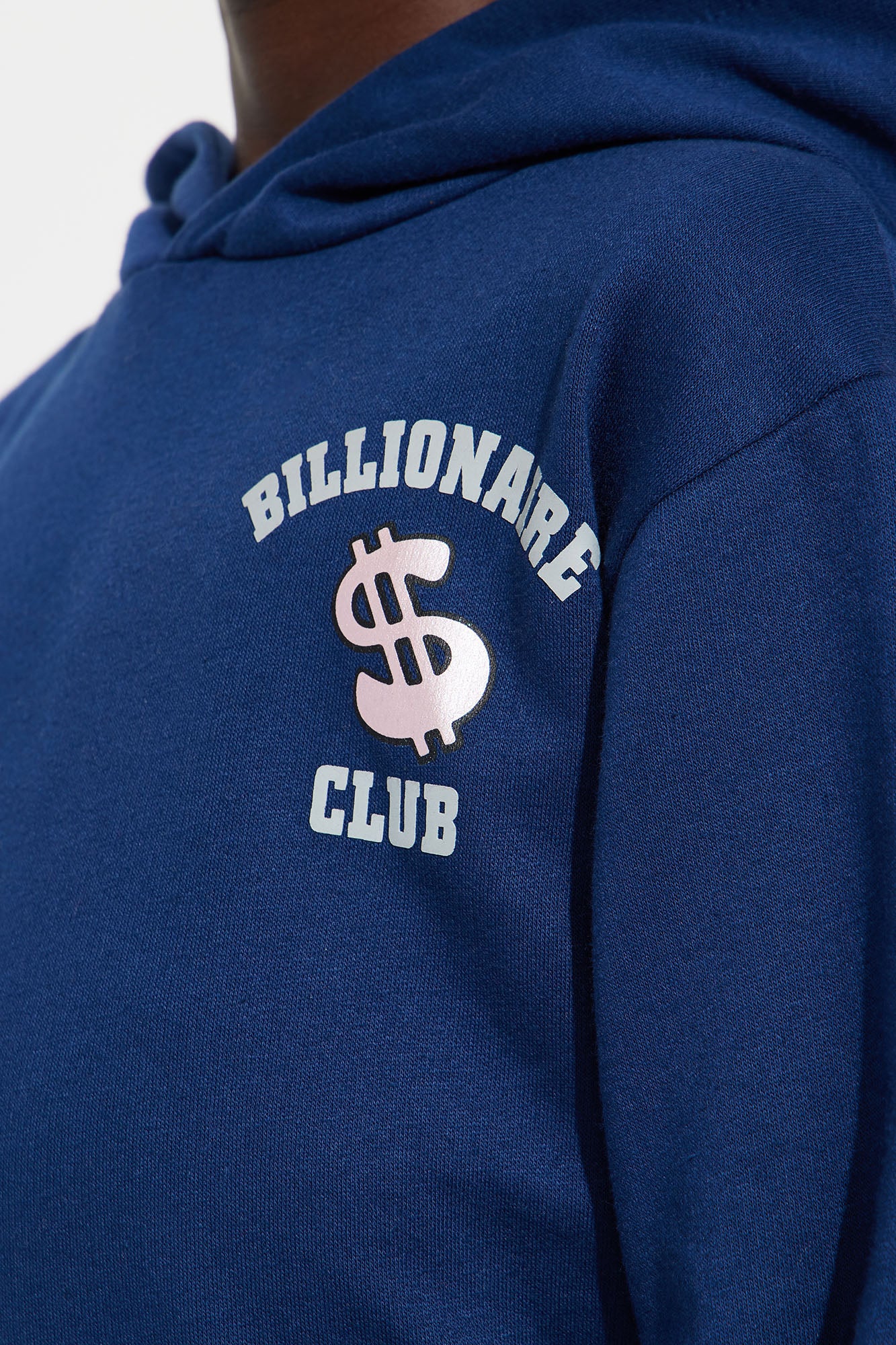 Mini Billionaire Club Moto  Fleece Hoodie - Navy - Image 4
