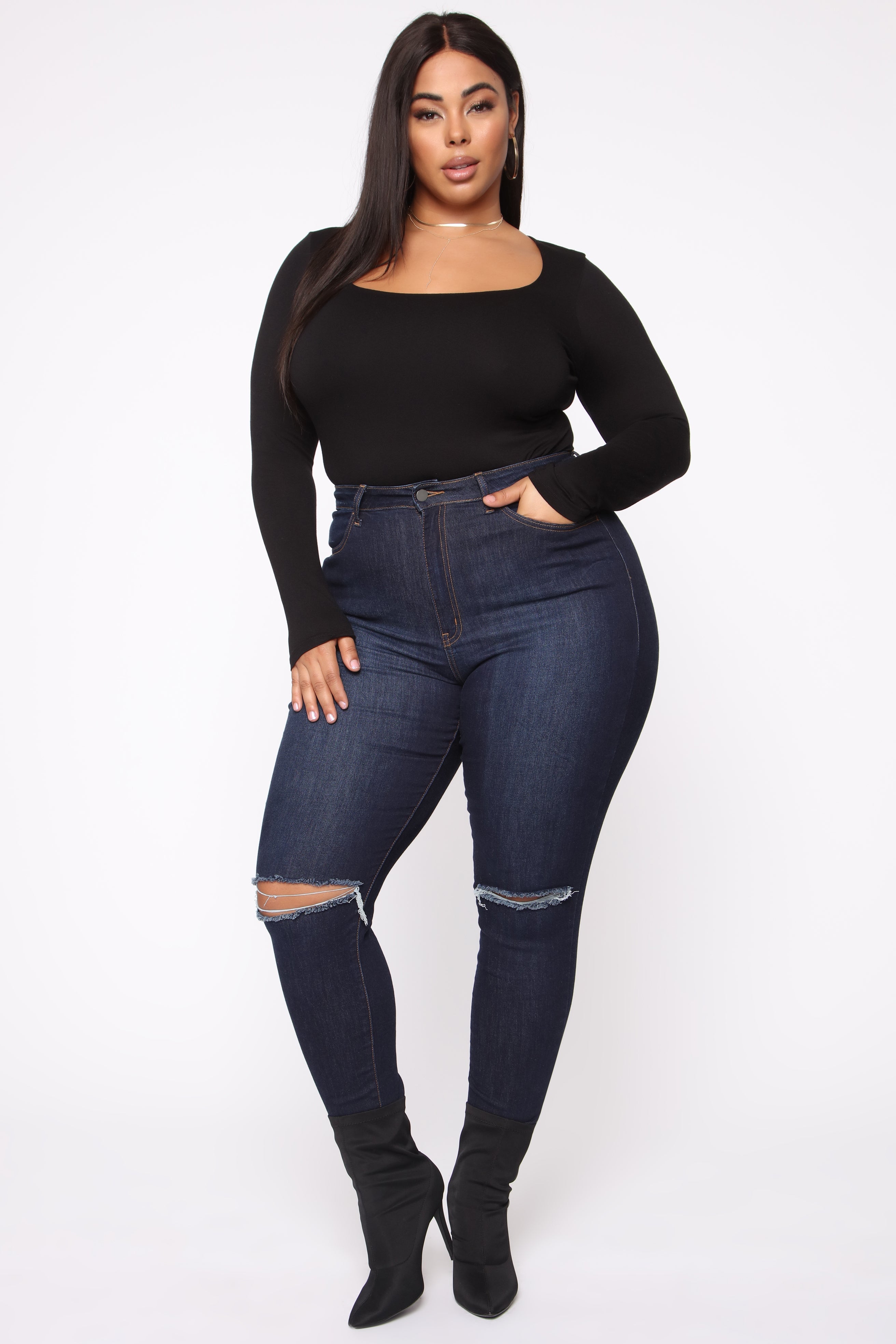 Yasmeen Square Neck Top - Black - Image 7
