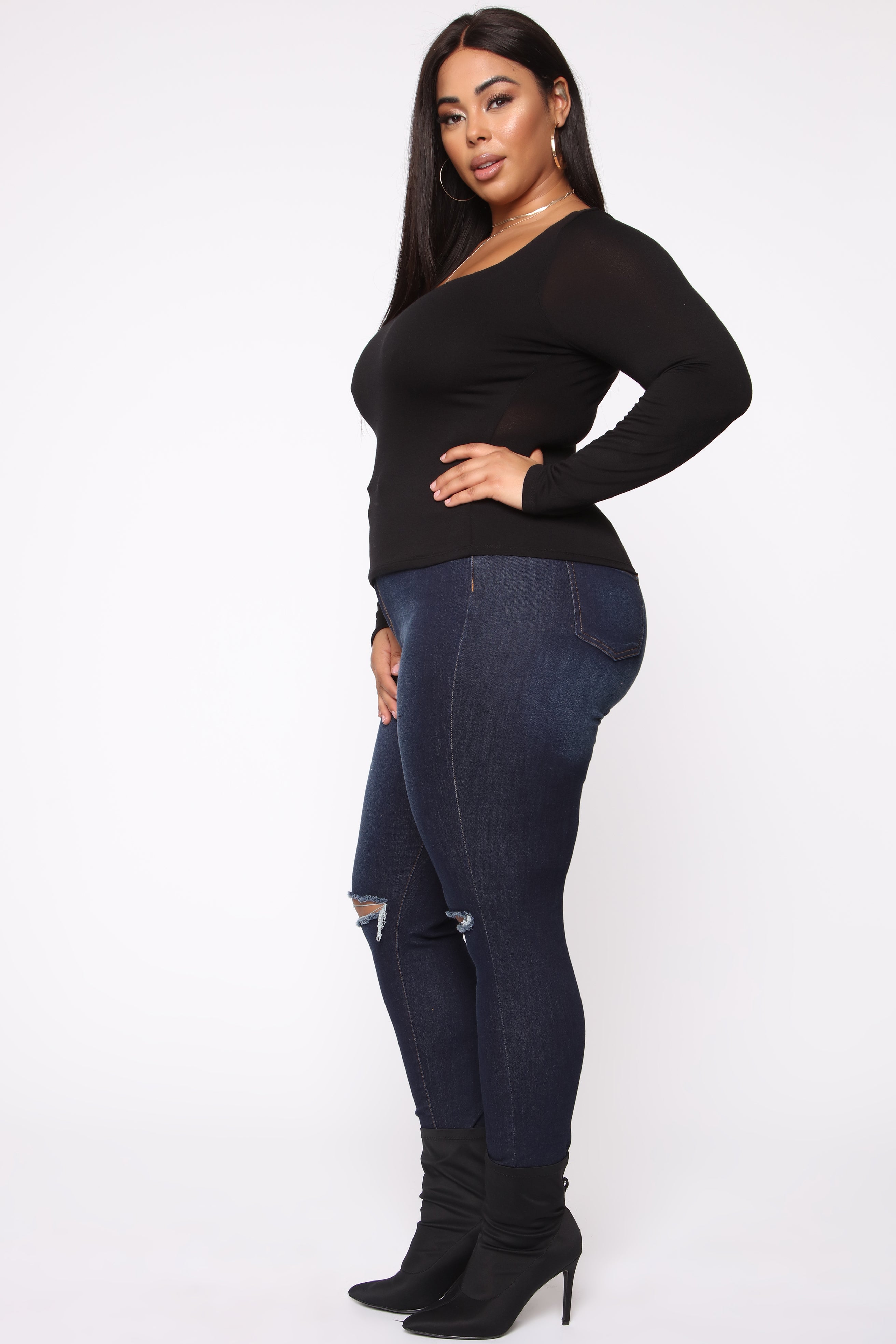 Yasmeen Square Neck Top - Black - Image 9