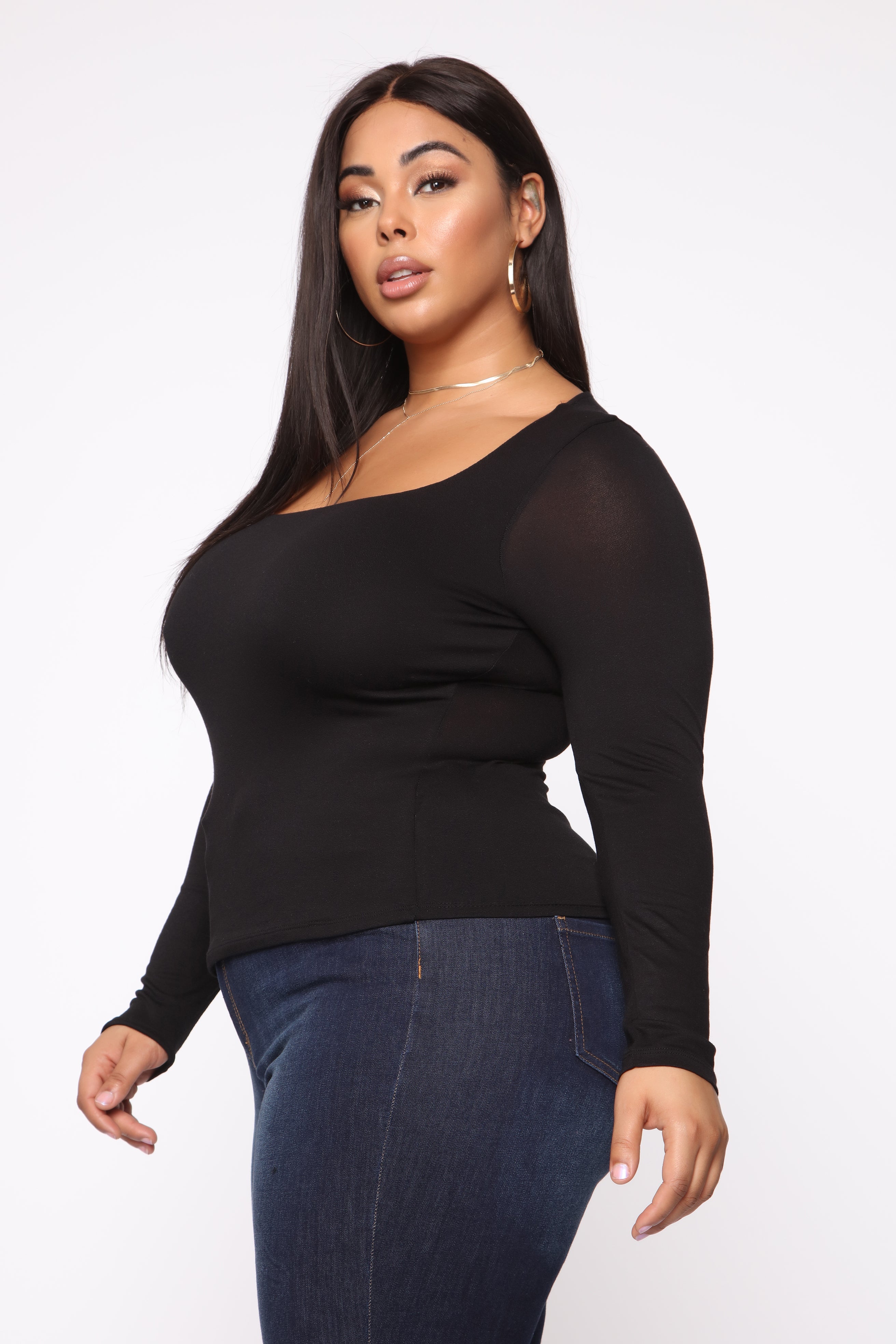 Yasmeen Square Neck Top - Black - Image 8