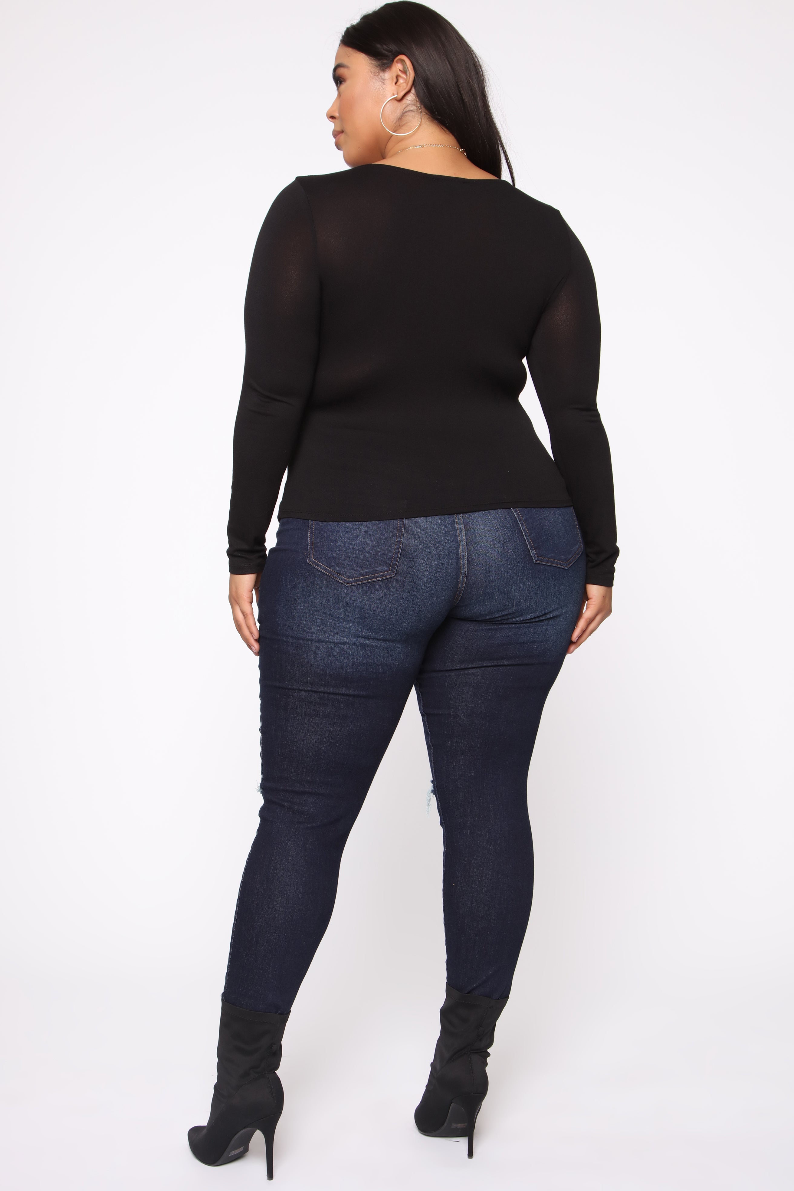 Yasmeen Square Neck Top - Black - Image 10