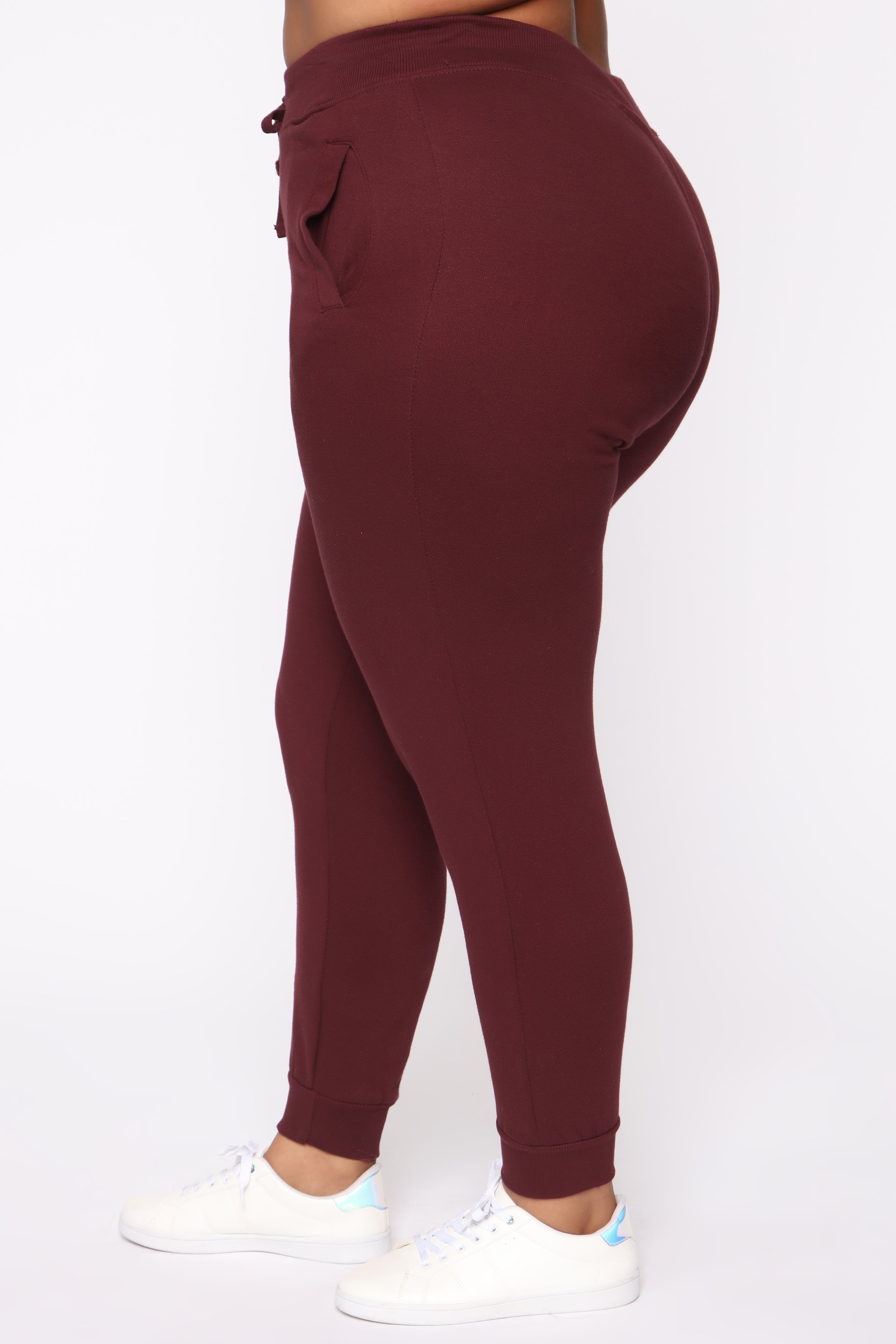 Stole Your Boyfriend's Oversized Jogger - Burgundy - Image 13