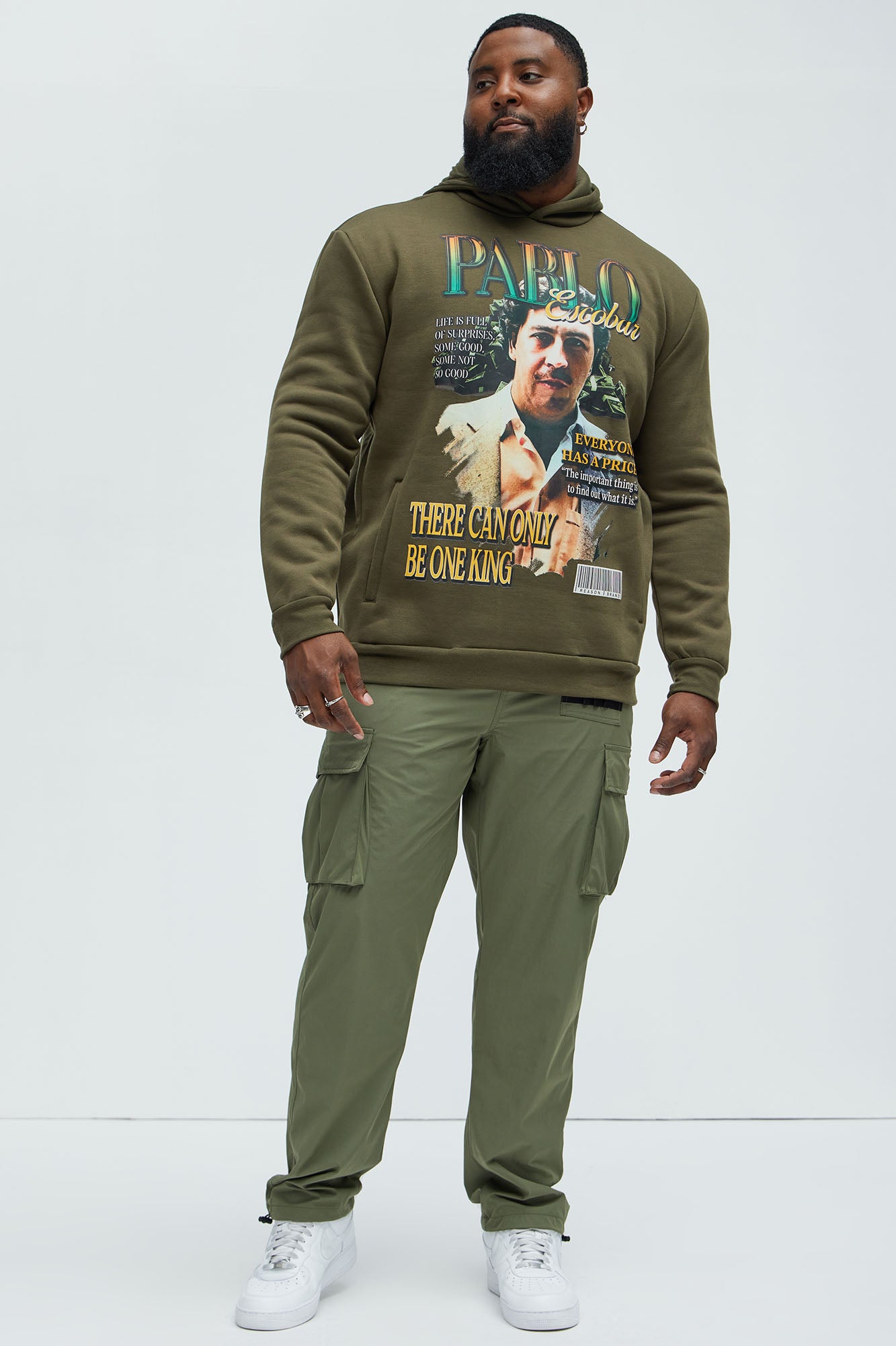 El Patron Pablo Escobar Hoodie - Olive - Image 6