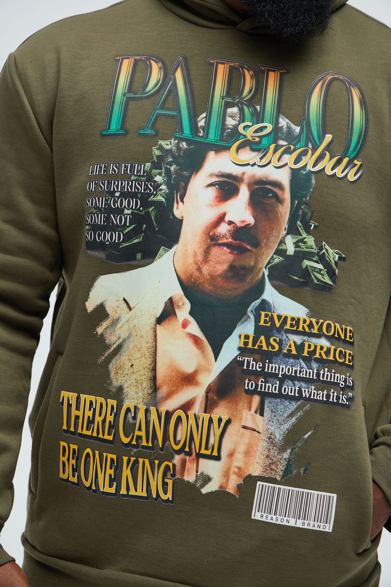 El Patron Pablo Escobar Hoodie - Olive - Image 8