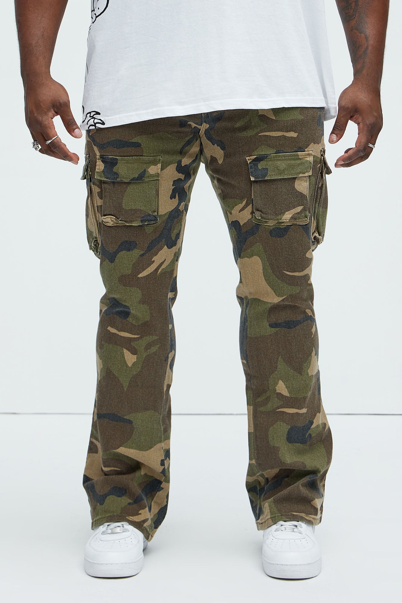 Trapper Cargo Stacked Slim Flared Pants - Khaki/combo - Image 5