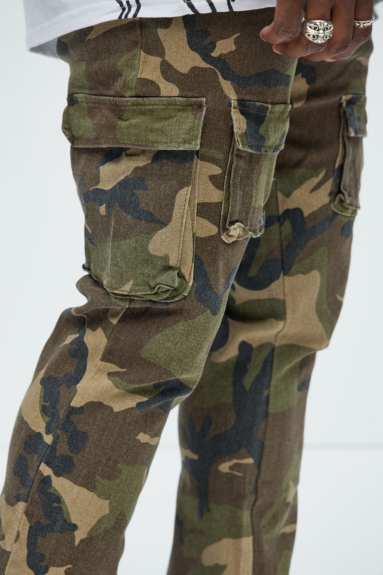 Trapper Cargo Stacked Slim Flared Pants - Khaki/combo - Image 8