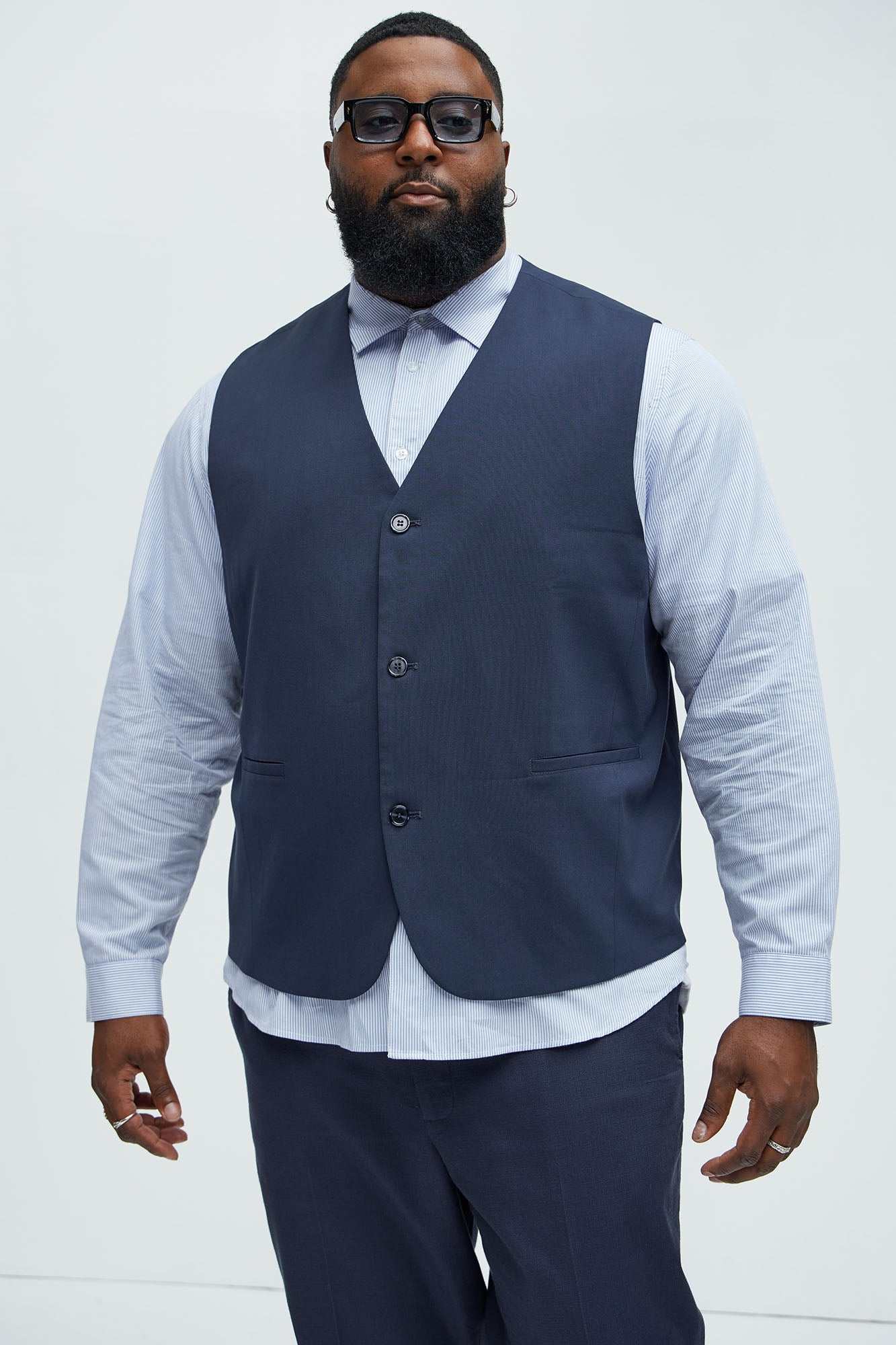 Modern Stretch Waistcoat - Navy - Image 5