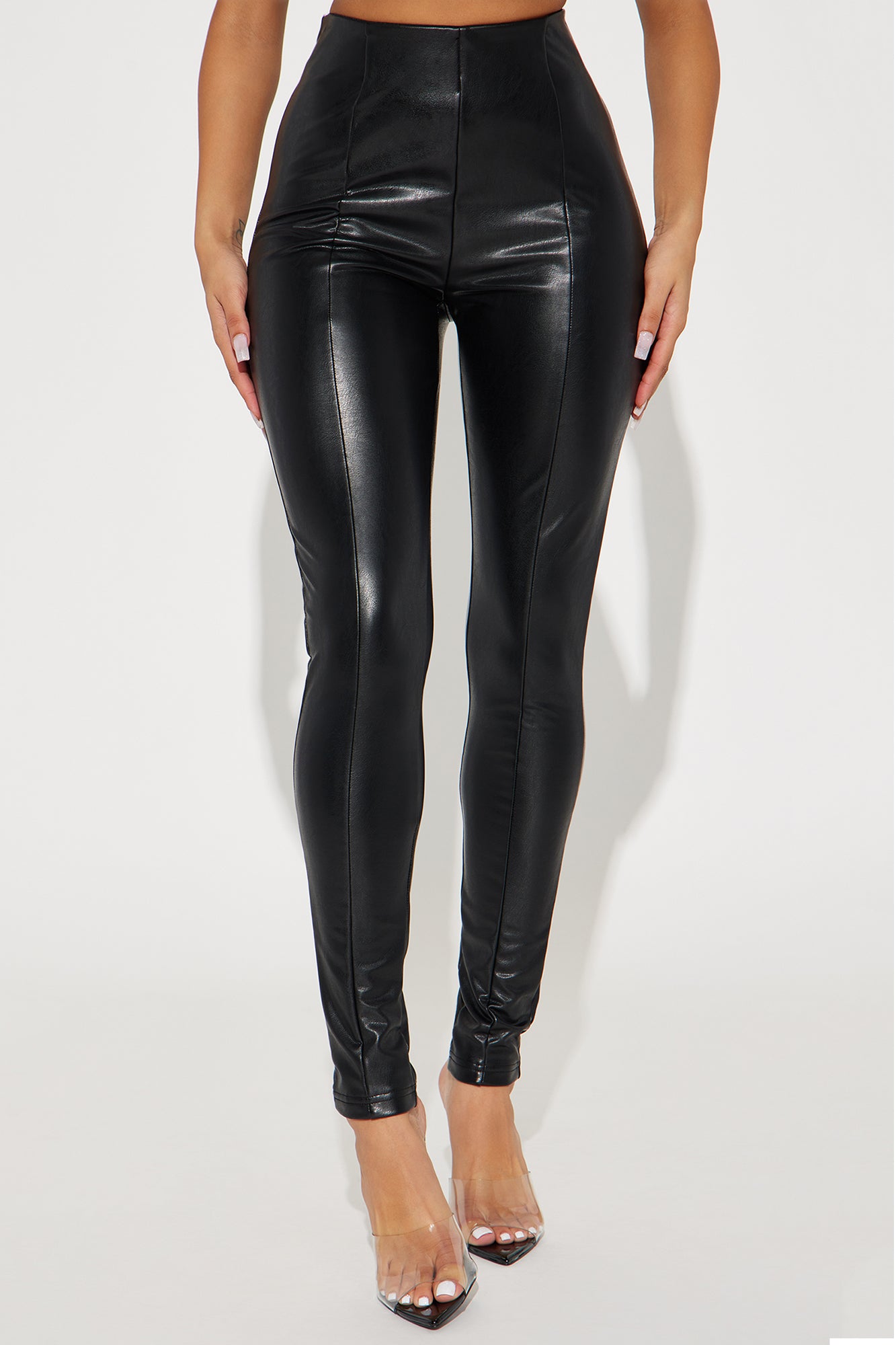 Backin' It Up Faux Leather Leggings - Black - Image 3