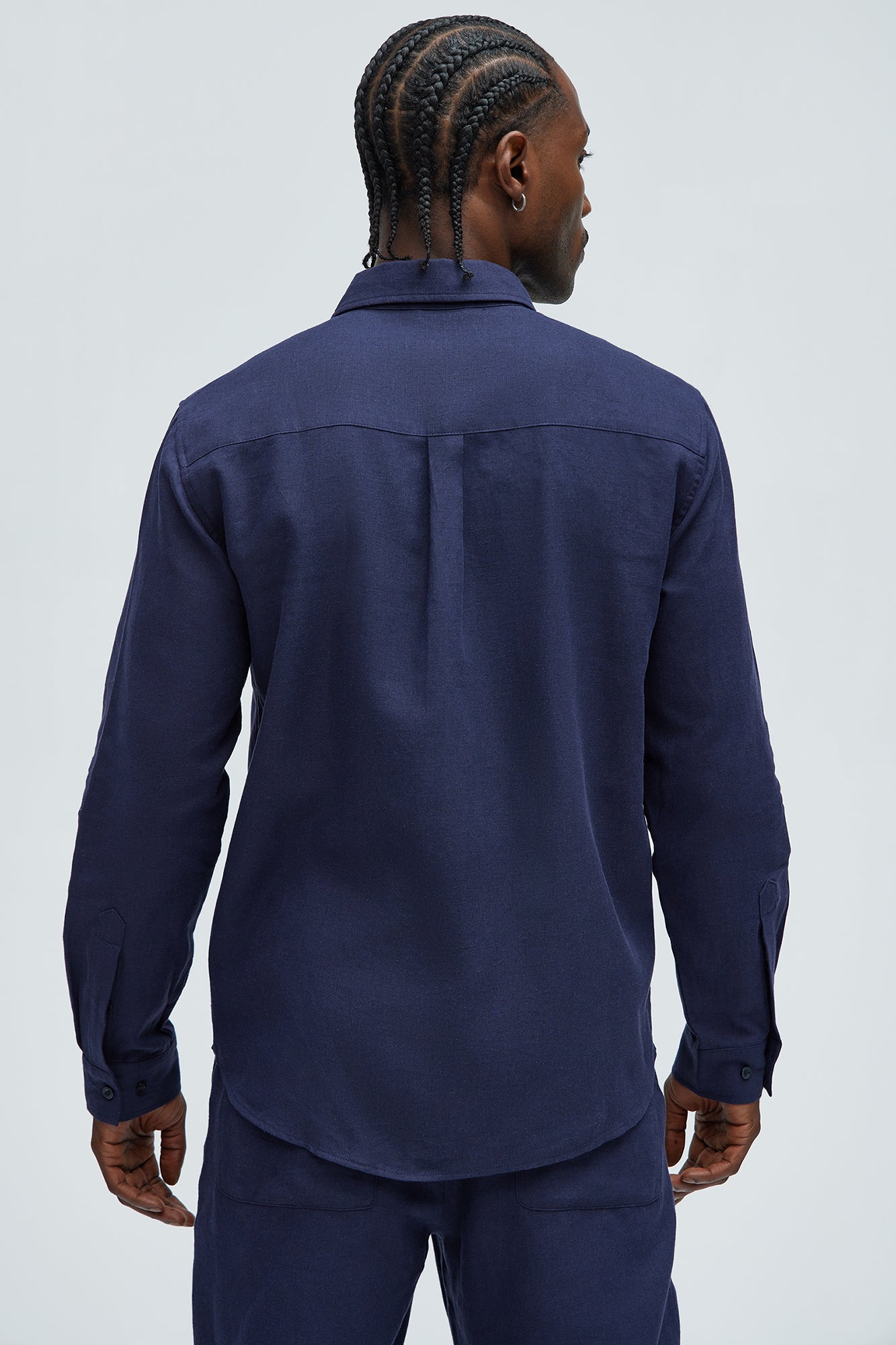 Bahamas Linen Long Sleeve Shirt - Navy - Image 4