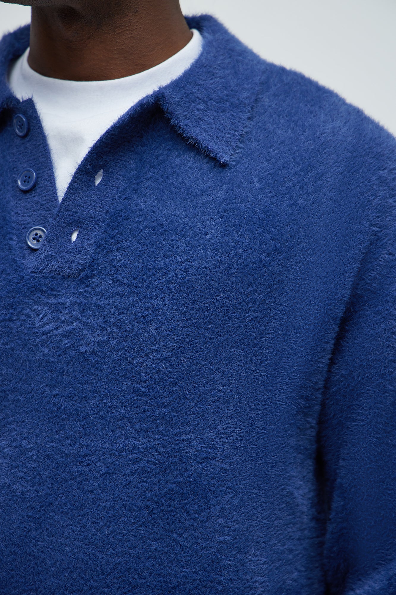 Amusing Sweater Knit Polo - Blue - Image 4