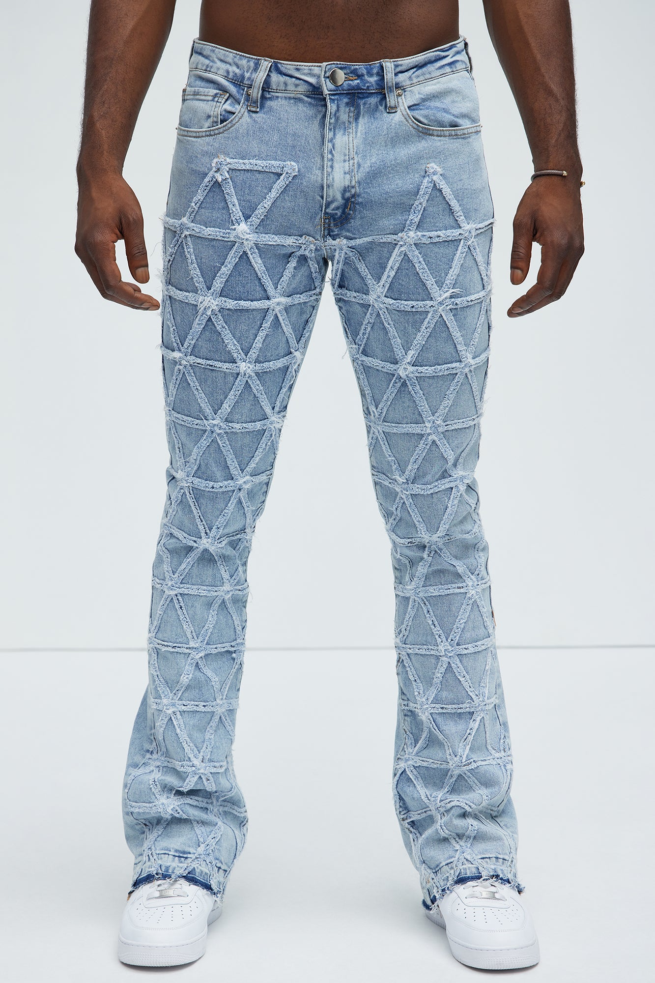 Interstellar Stacked Slim Flare Jeans - Light Blue Wash - Image 4