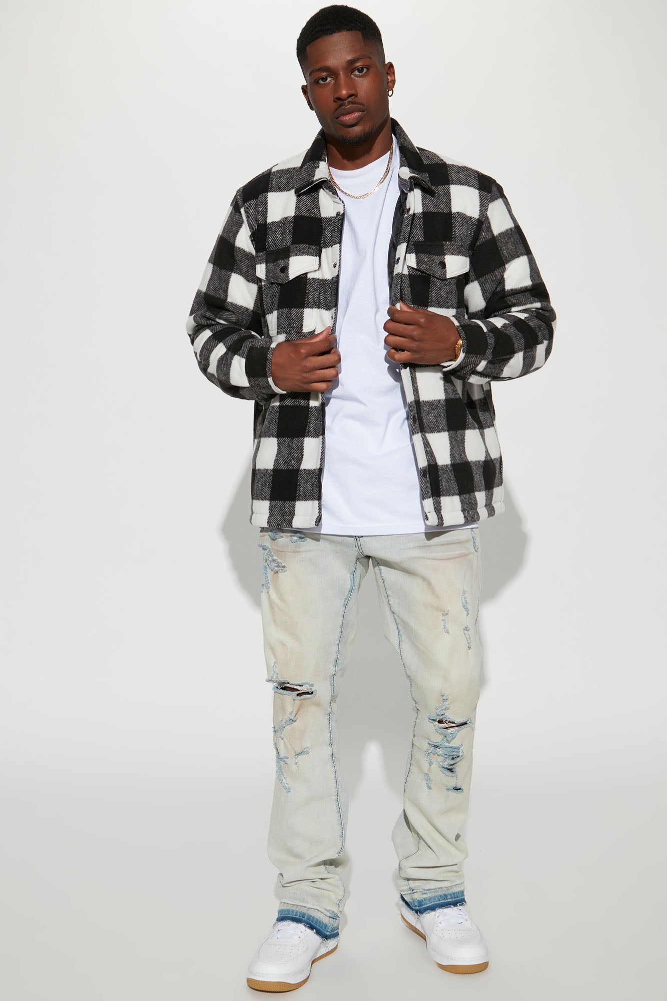 Lumber Flannel Shacket - Black/combo - Image 3