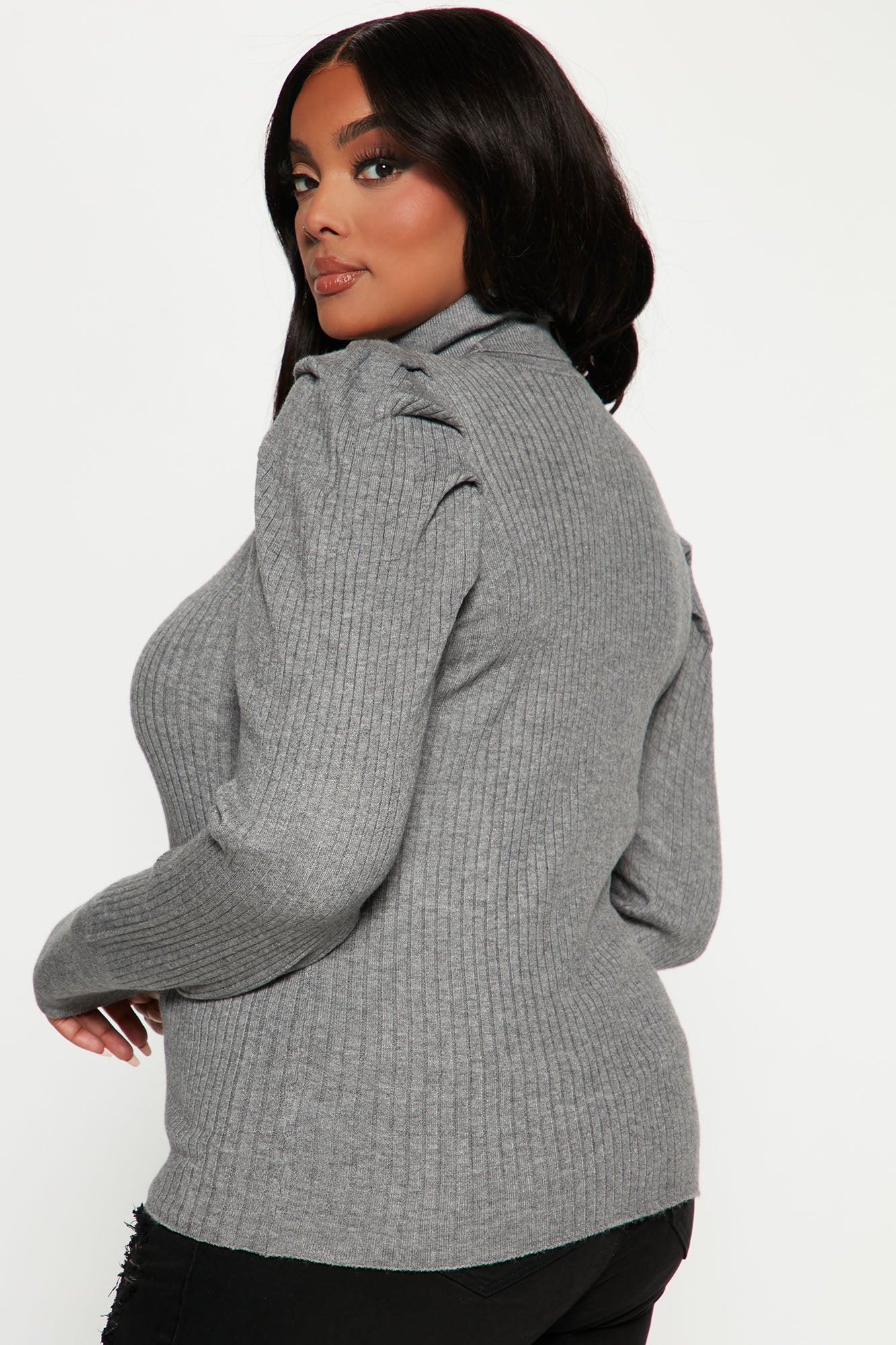 Get On With It Turtleneck Sweater - Heather Grey - Image 7