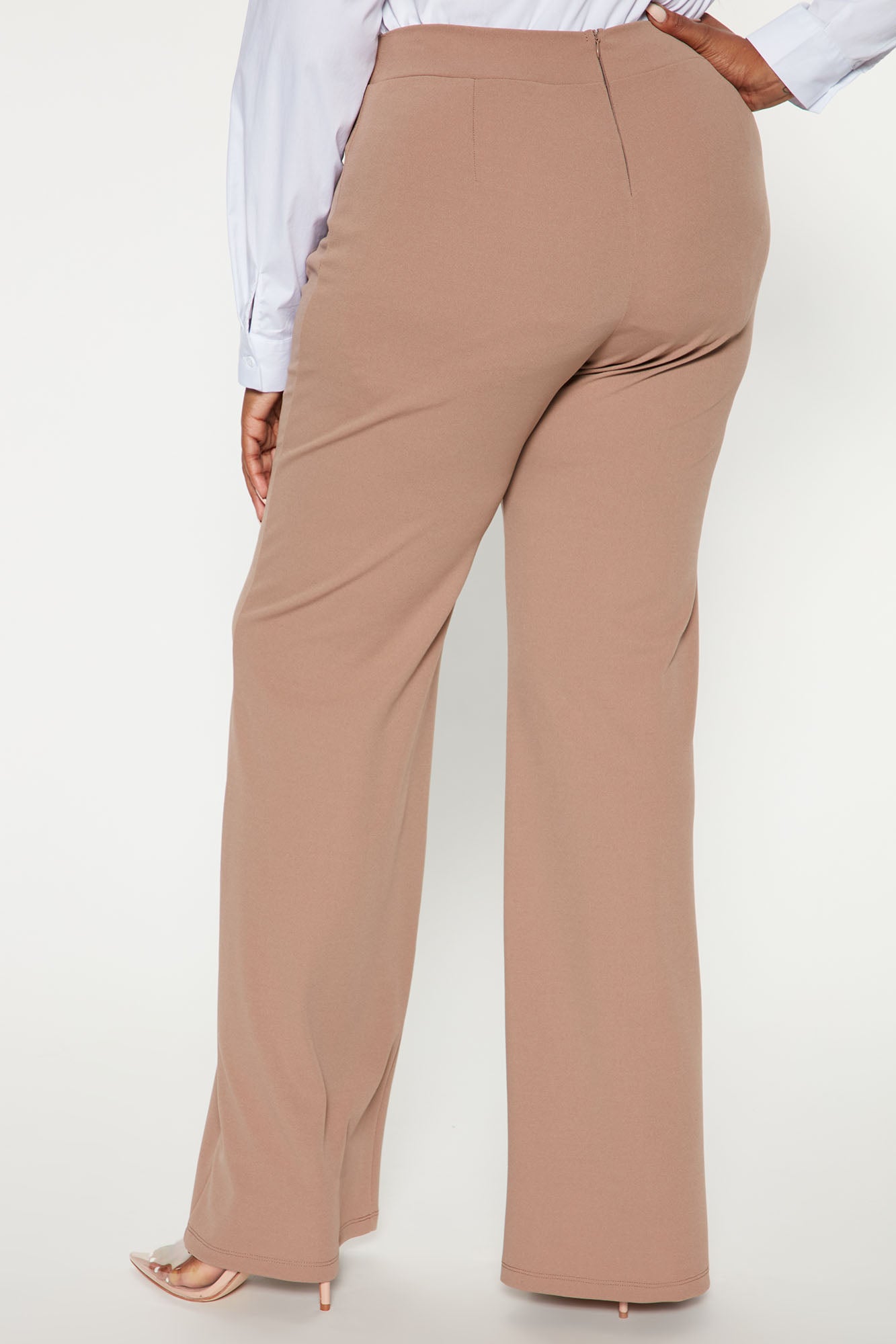 Tall Victoria High Waisted Dress Pants - Taupe - Image 7