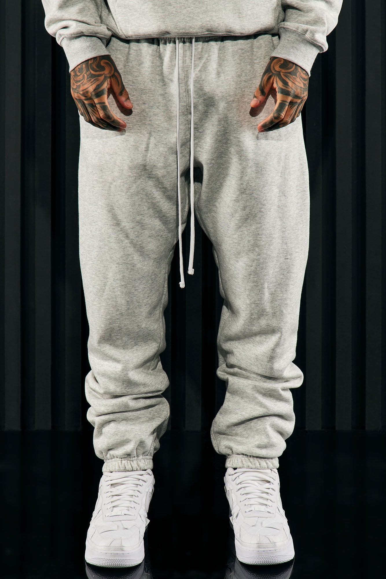 Tyson Heavyweight Sweat Jogger - Heather Grey - Image 3