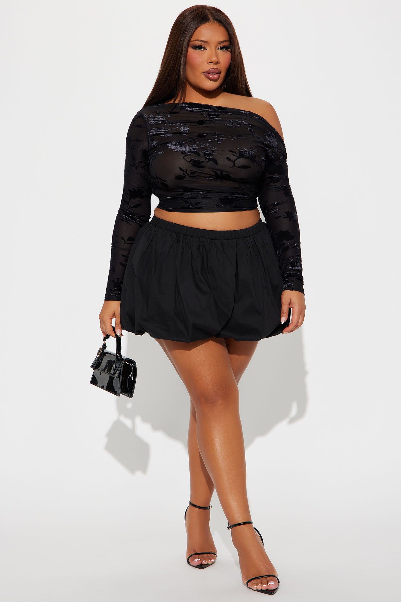 Noelle Poplin Bubble Skort - Black - Image 5