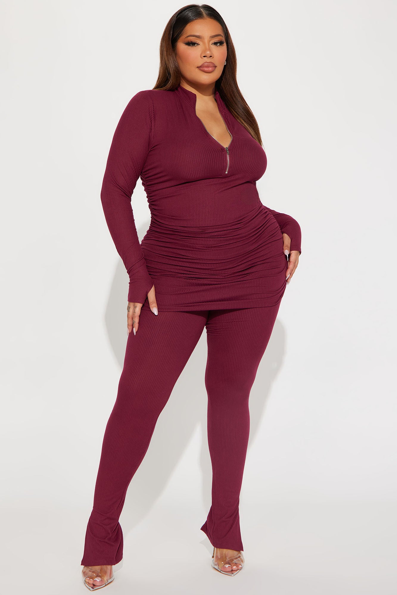 Deep Love Legging Set - Burgundy - Image 4