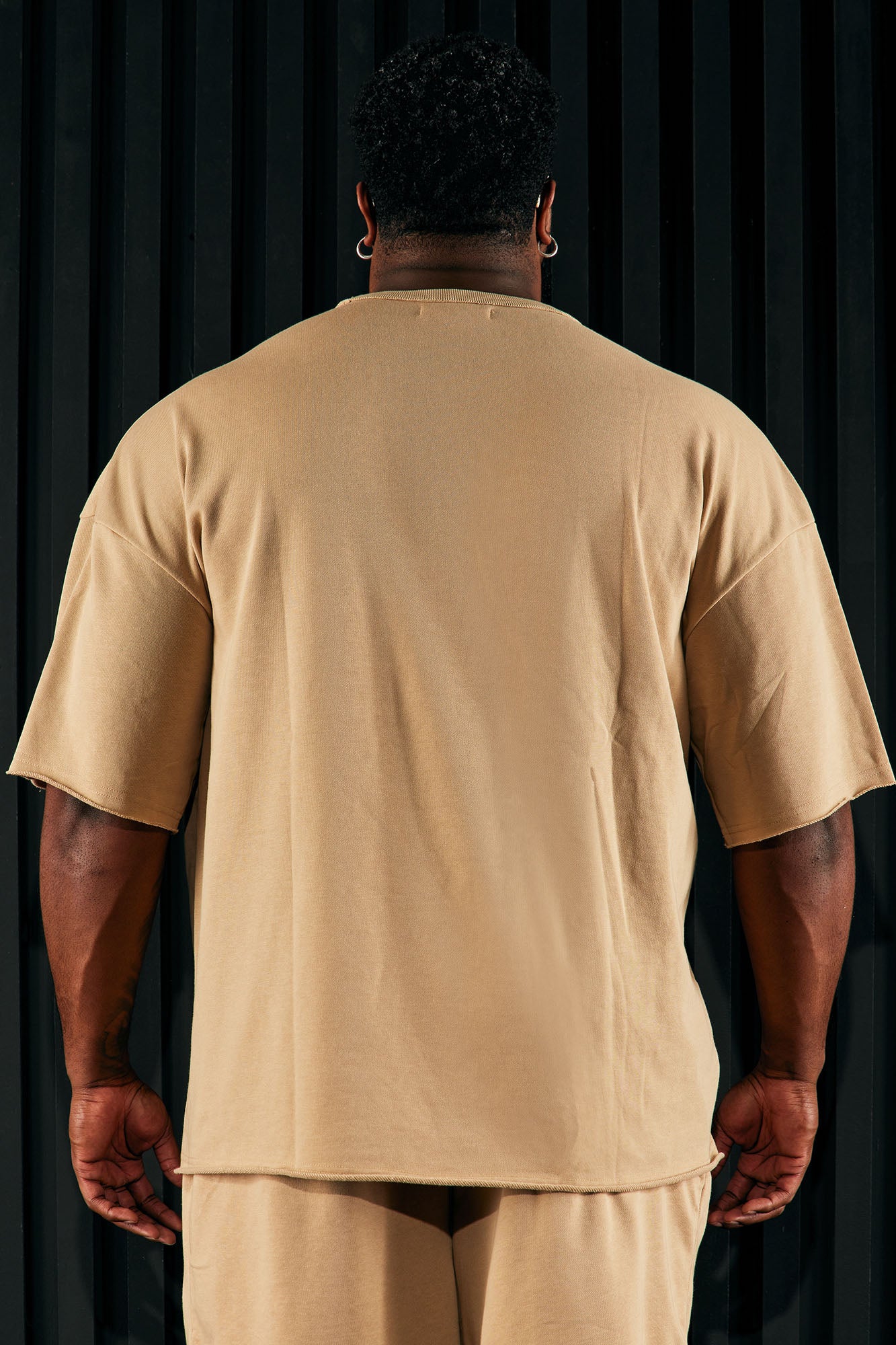 I Like How It Looks Oversized Terry Short Sleeve Tee - Tan - Image 11