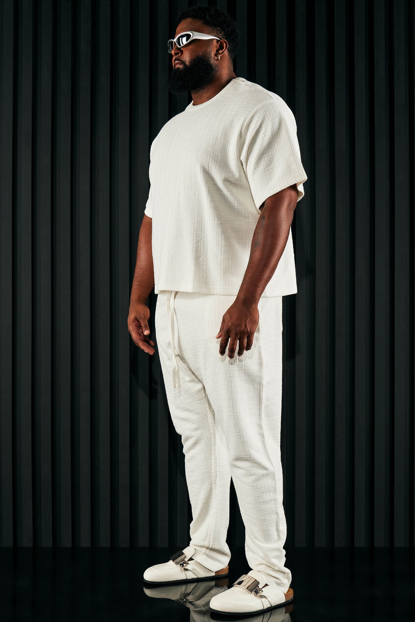 Dean Textured Slim Pants - White - Image 10