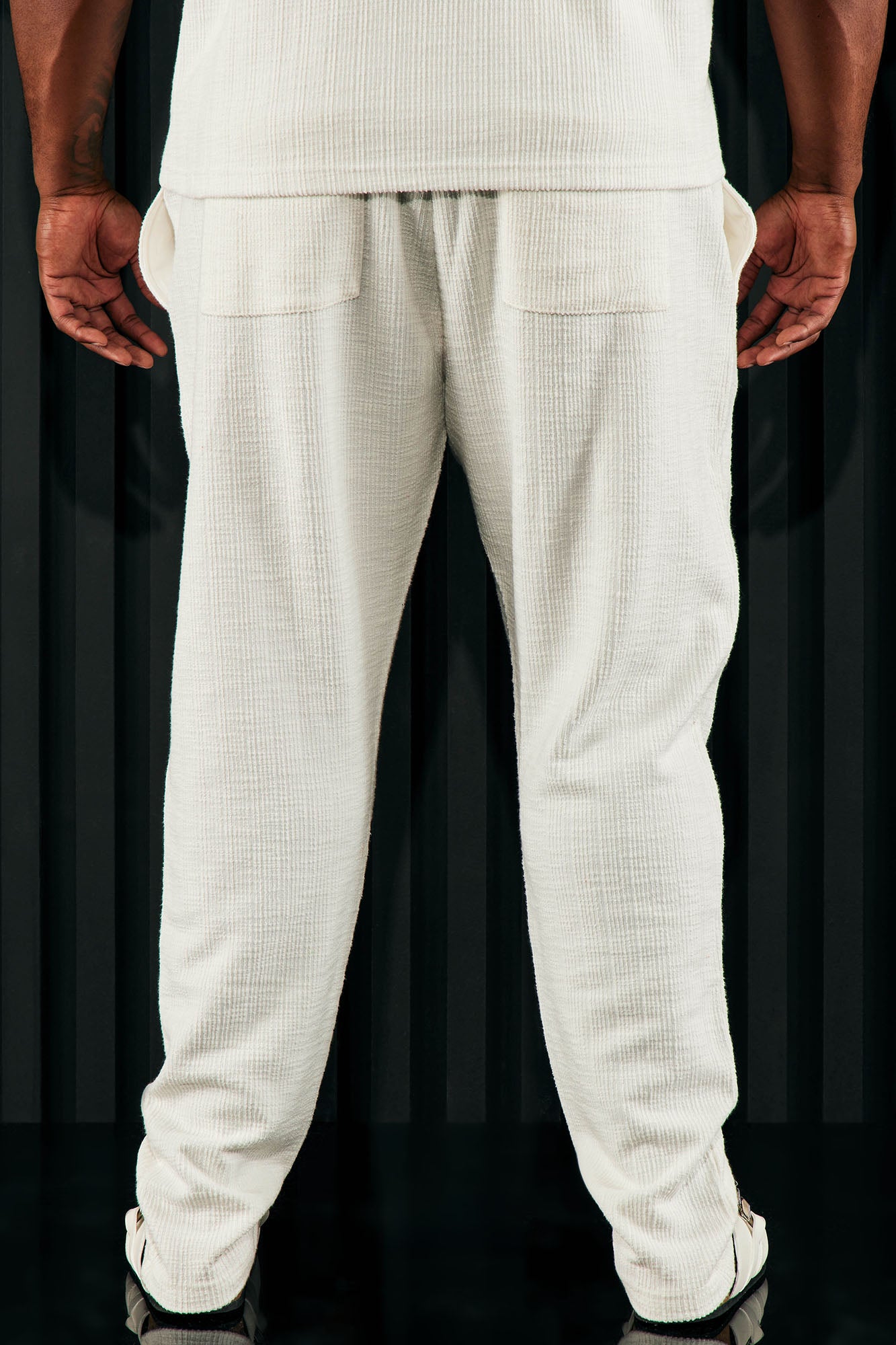Dean Textured Slim Pants - White - Image 11