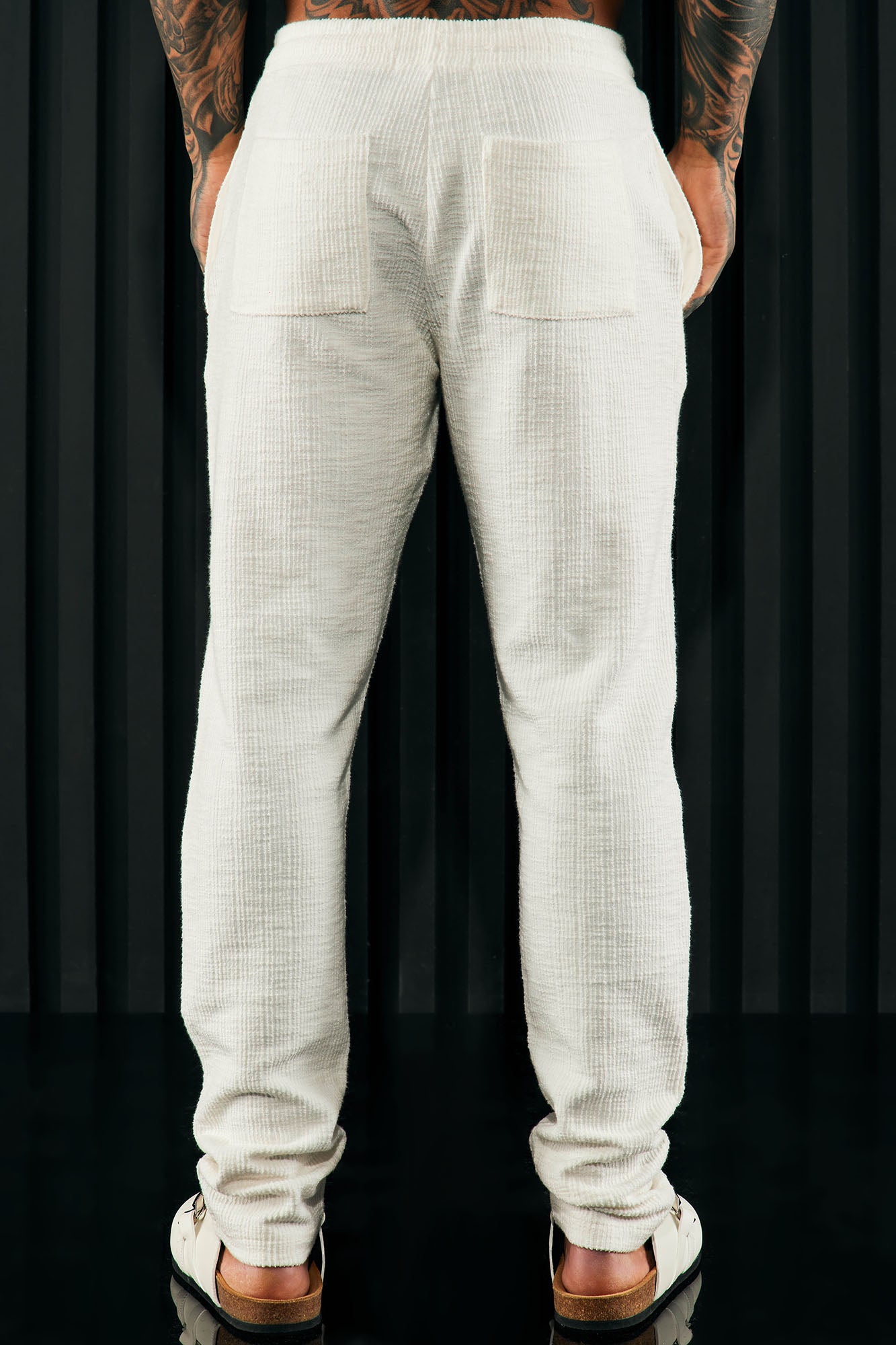 Dean Textured Slim Pants - White - Image 8