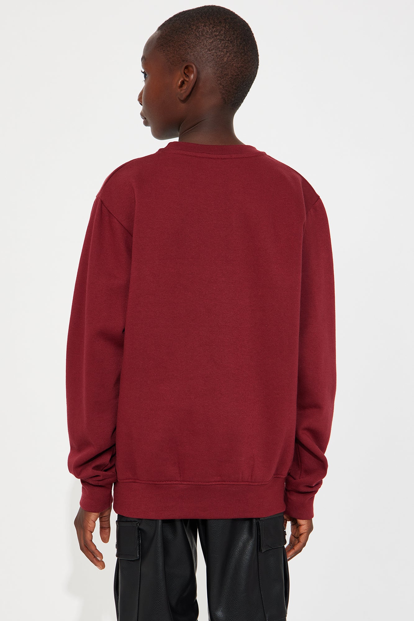 Mini Brooklyn New York Fleece Sweatshirt - Burgundy - Image 4