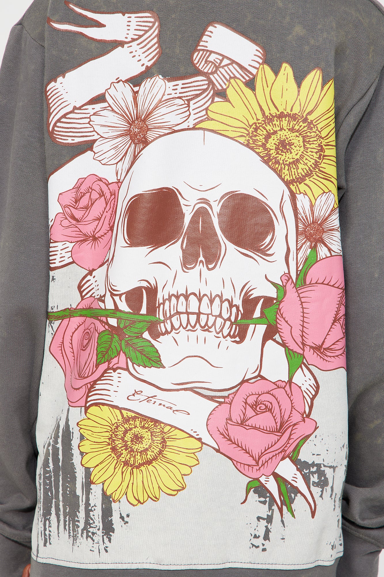 Mini Eternally Blossoming Fleece Pullover Hoodie - Grey - Image 4