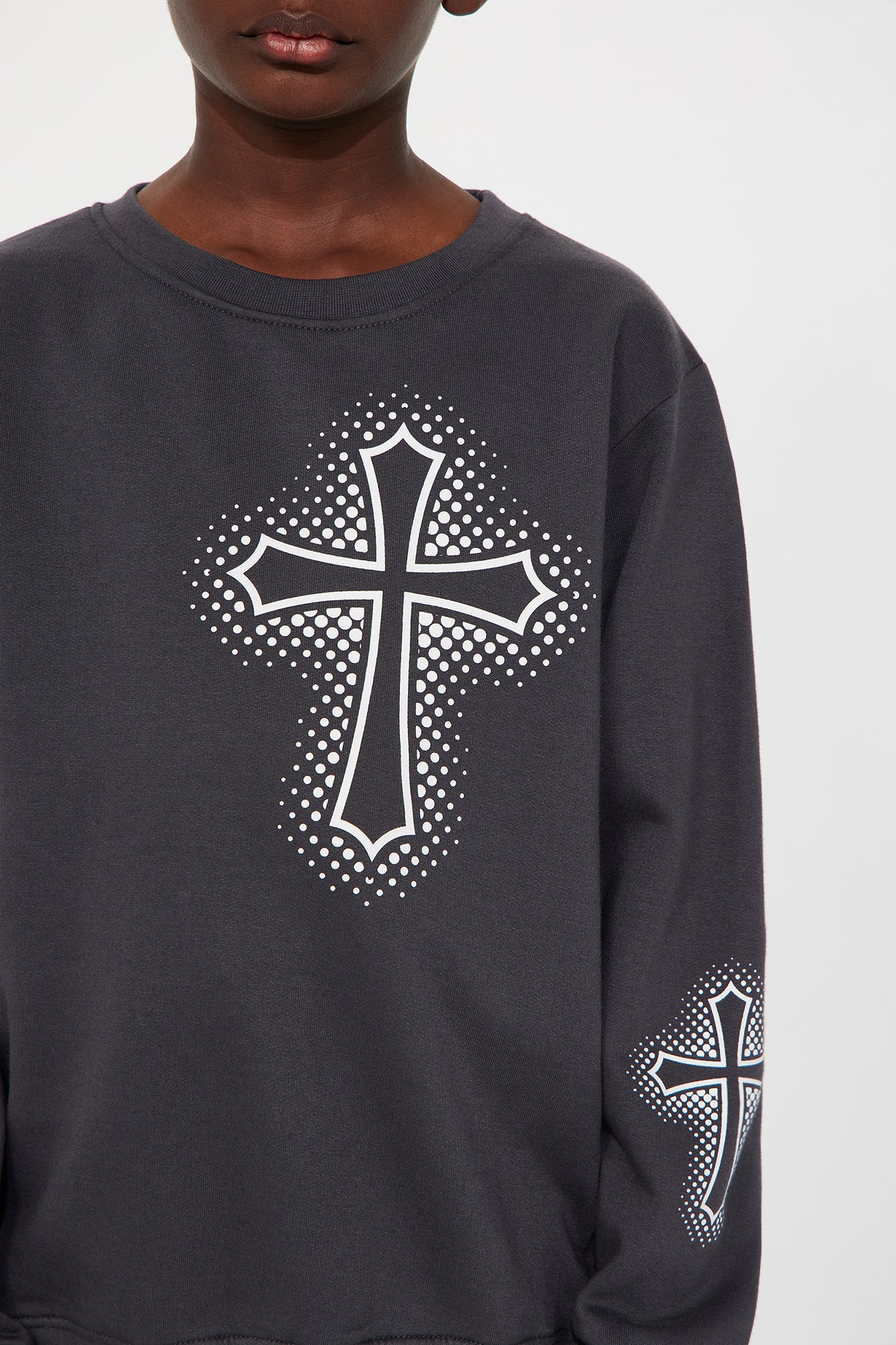 Mini Blessed Up Long Sleeve Sweatshirt - Charcoal - Image 3