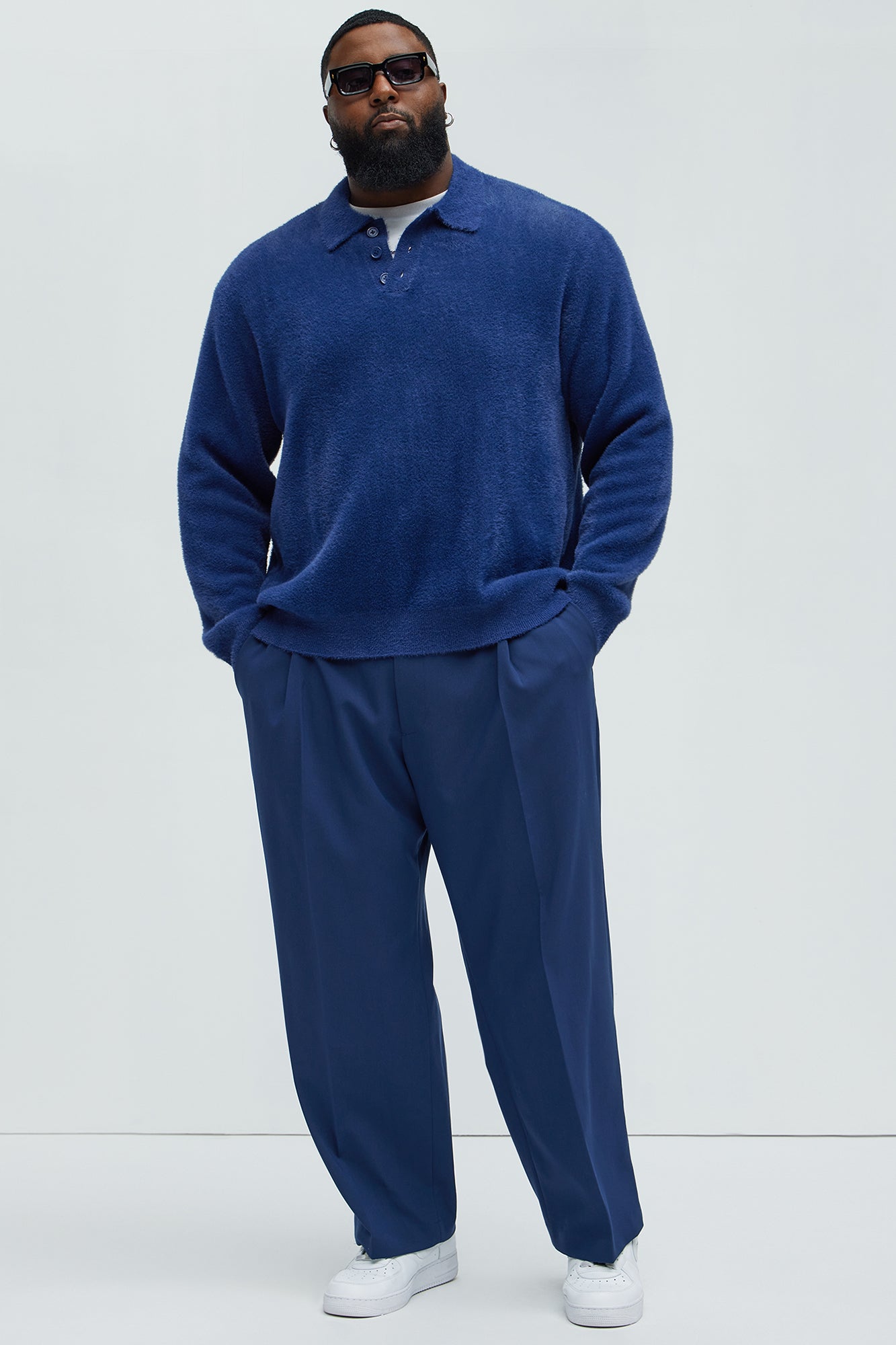 Amusing Sweater Knit Polo - Blue - Image 6