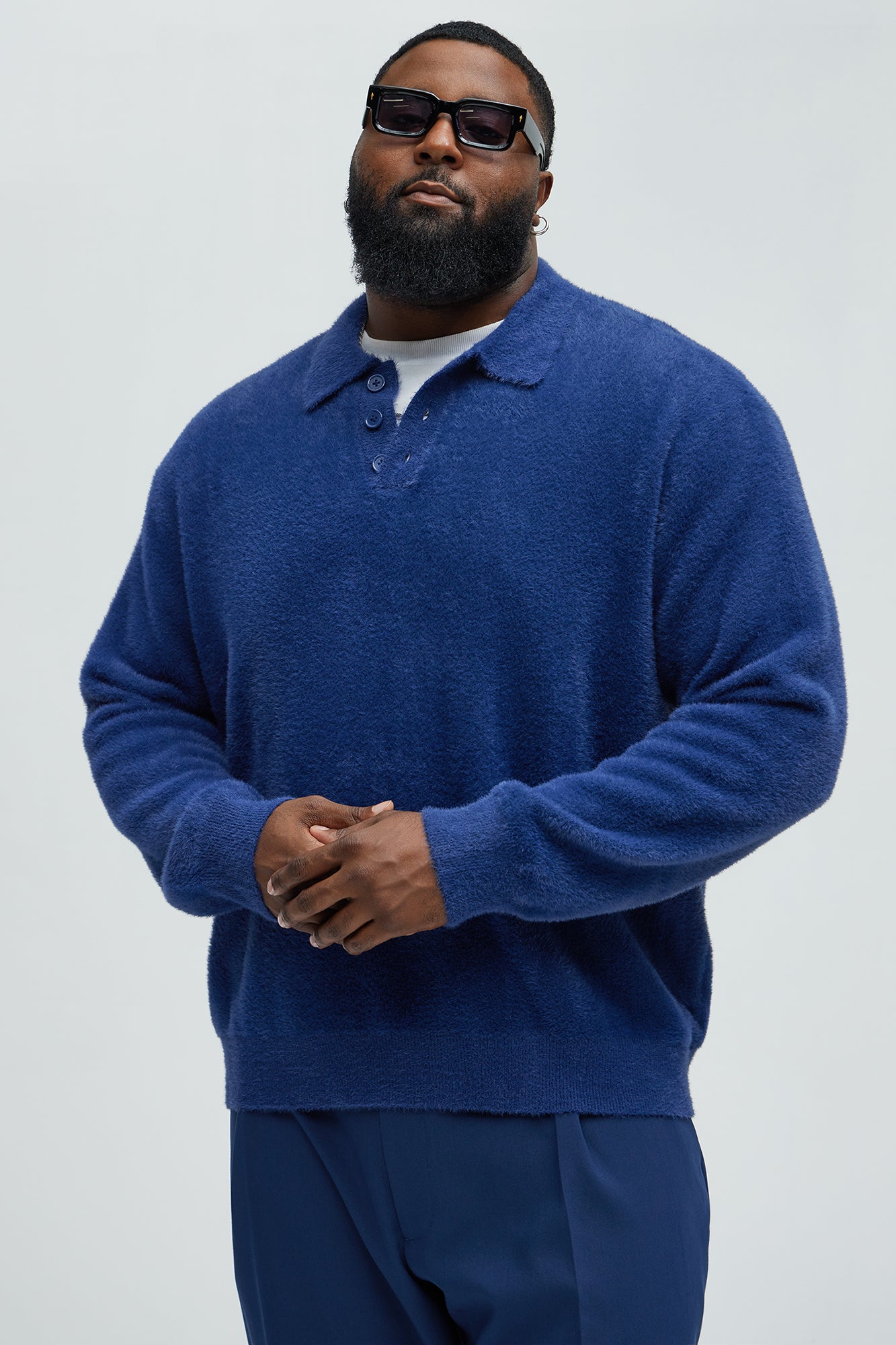 Amusing Sweater Knit Polo - Blue - Image 5