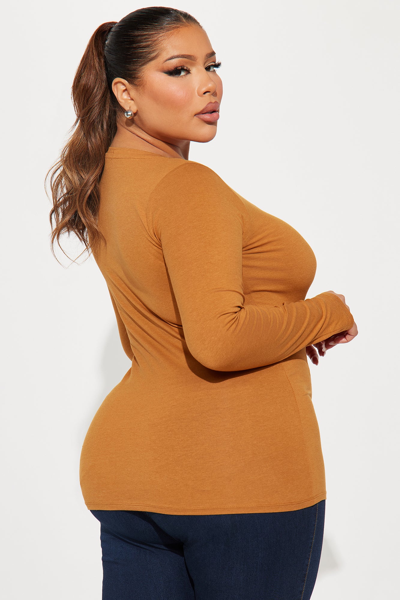 Your Everyday Long Sleeve Tee - Brown - Image 6
