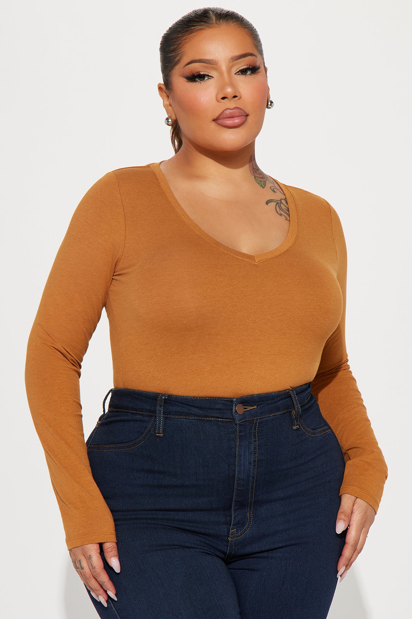 Your Everyday Long Sleeve Tee - Brown - Image 4